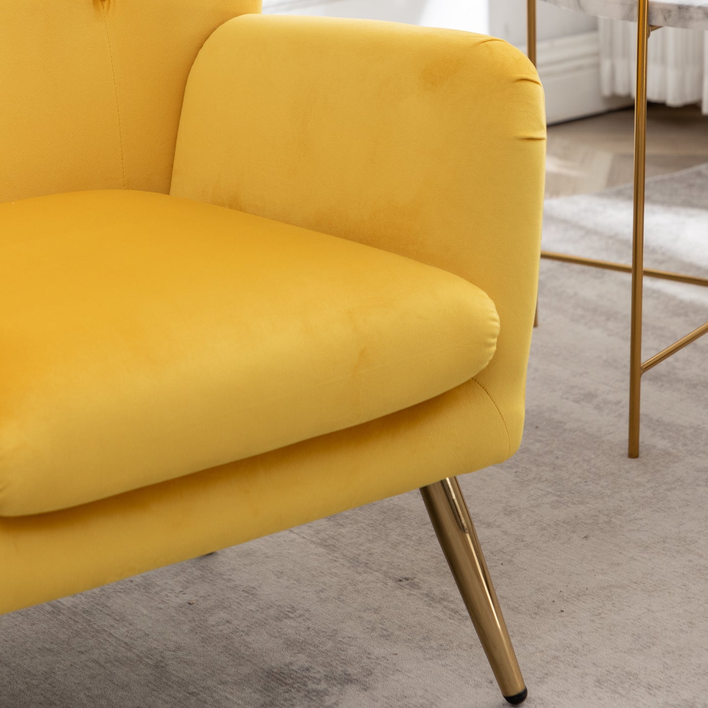 Roundhill Furniture Sovarol Velvet Button-Tufted Wing Back Accent Chair