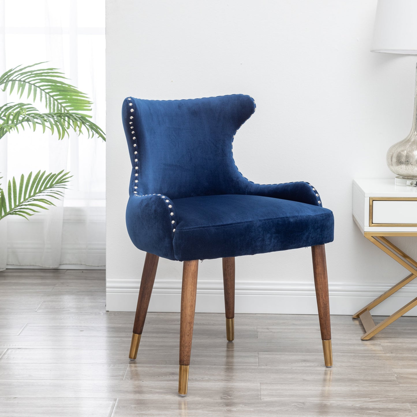 Roundhill Furniture Viking Tufted Button Back barrel chair with Nailhead