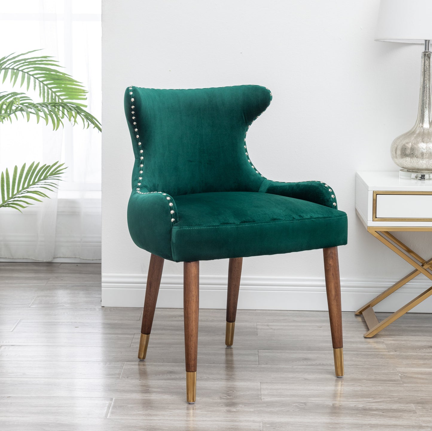 Roundhill Furniture Viking Tufted Button Back barrel chair with Nailhead