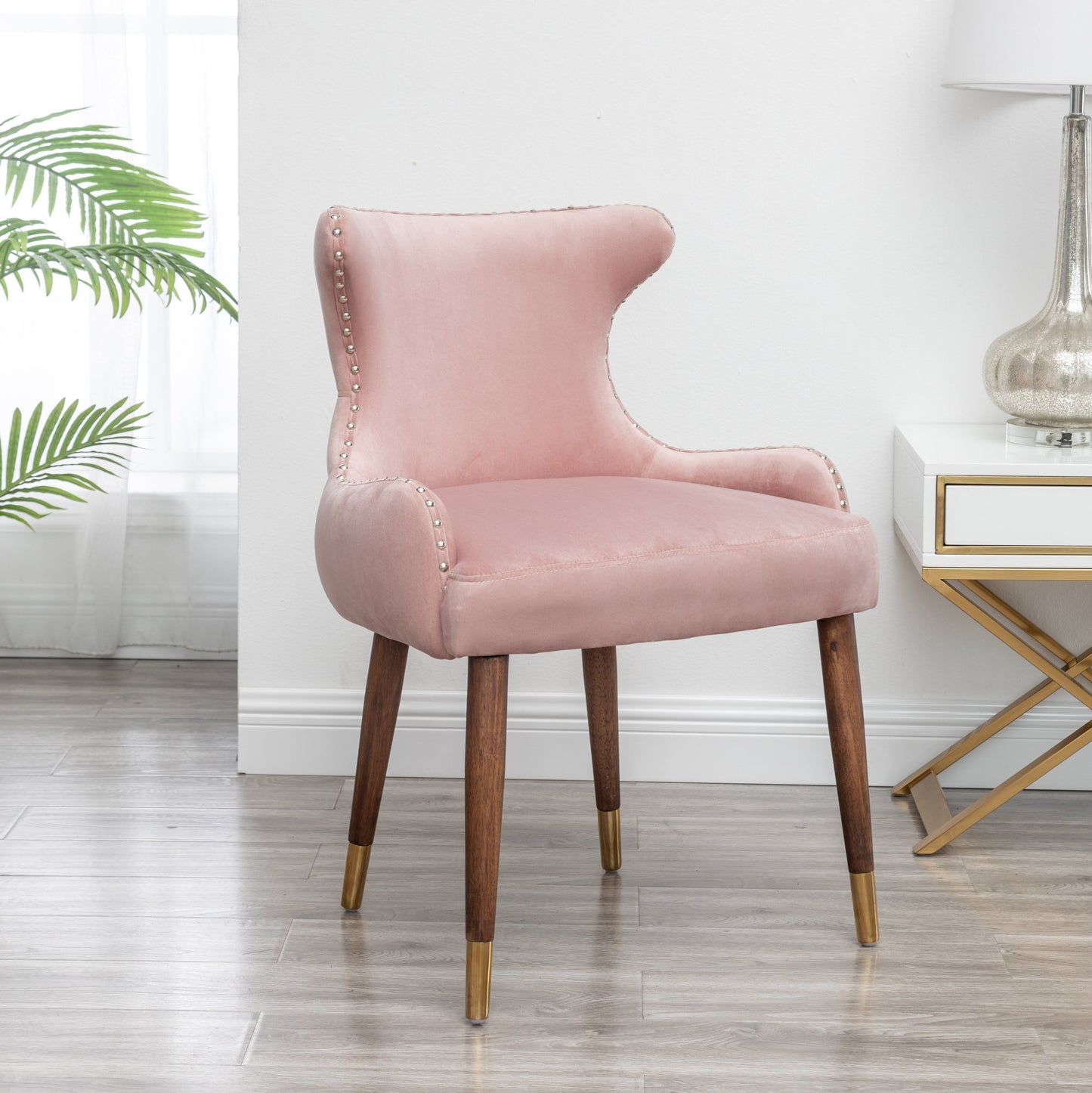 Roundhill Furniture Viking Tufted Button Back barrel chair with Nailhead
