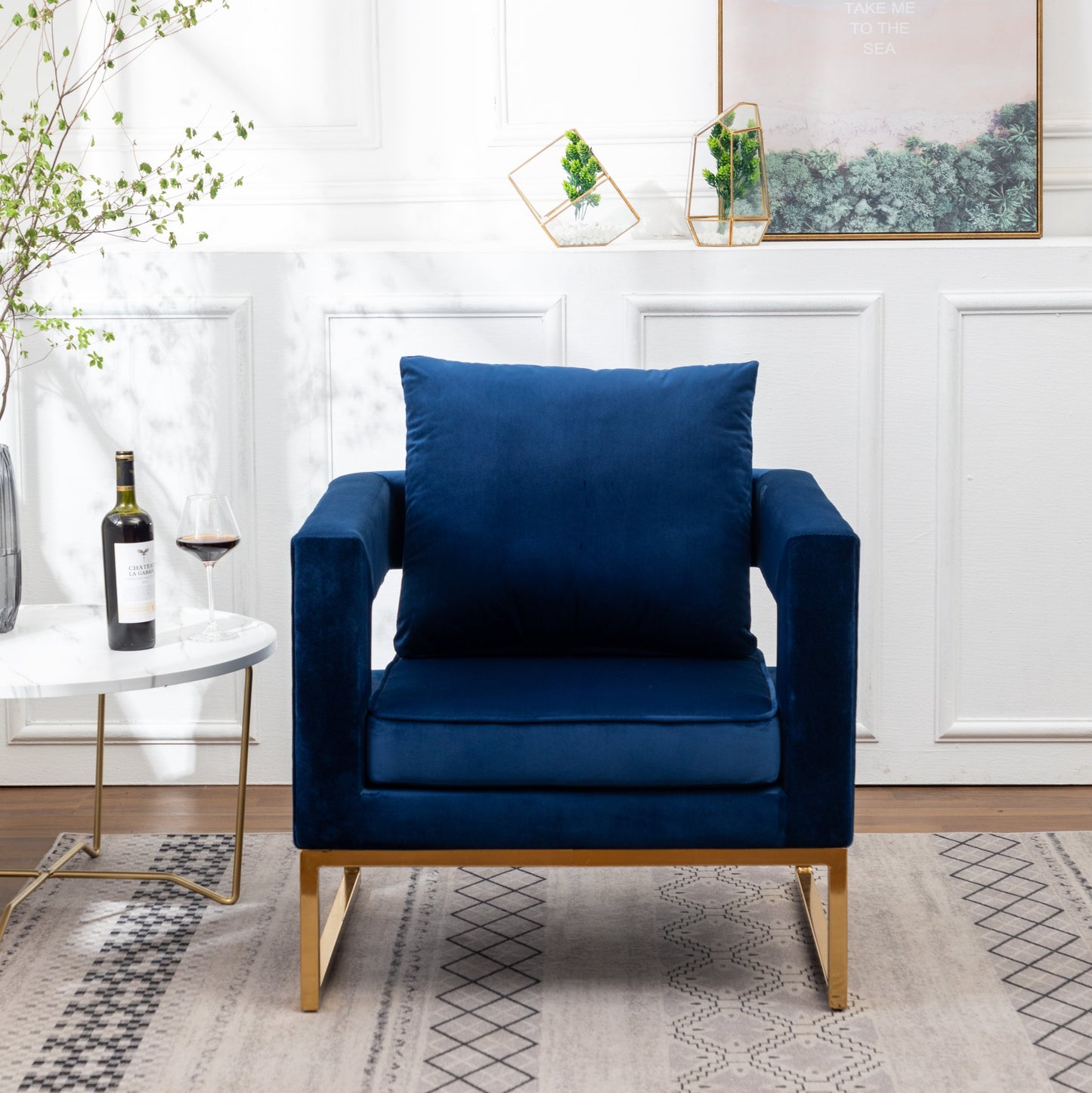 Roundhill Furniture Lenola Contemporary Upholstered Accent Arm Chair