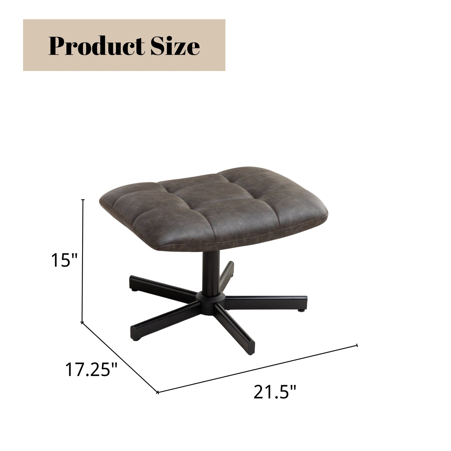 Roundhill Furniture Arlena Faux Leather Tufted Accent Chair and Ottoman