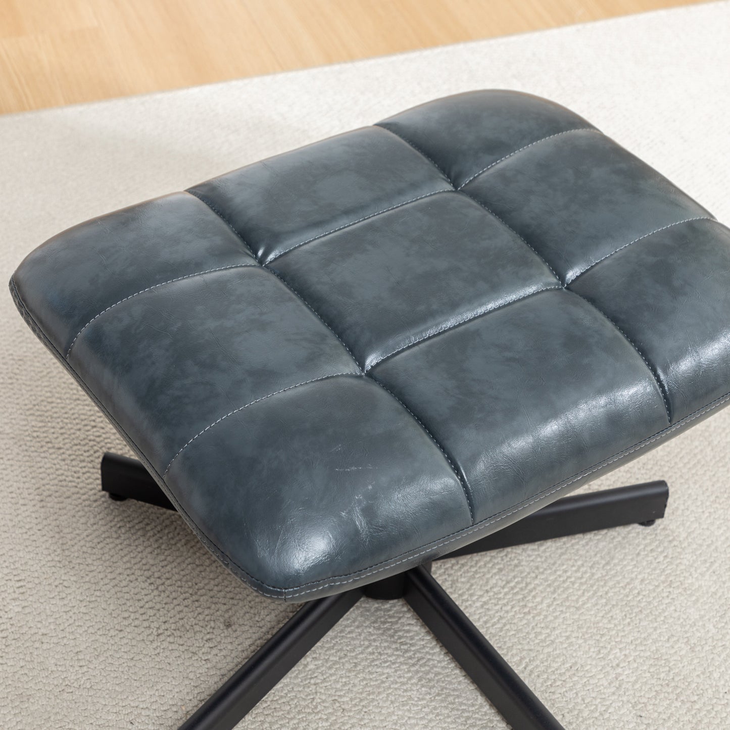 Roundhill Furniture Arlena Faux Leather Tufted Accent Chair and Ottoman
