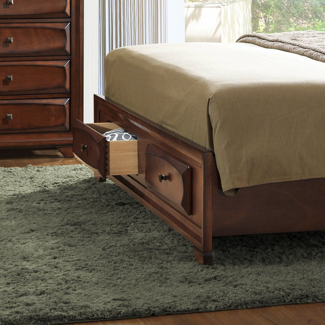 Oakland Antique Oak Finish Wood Storage Platform Bed