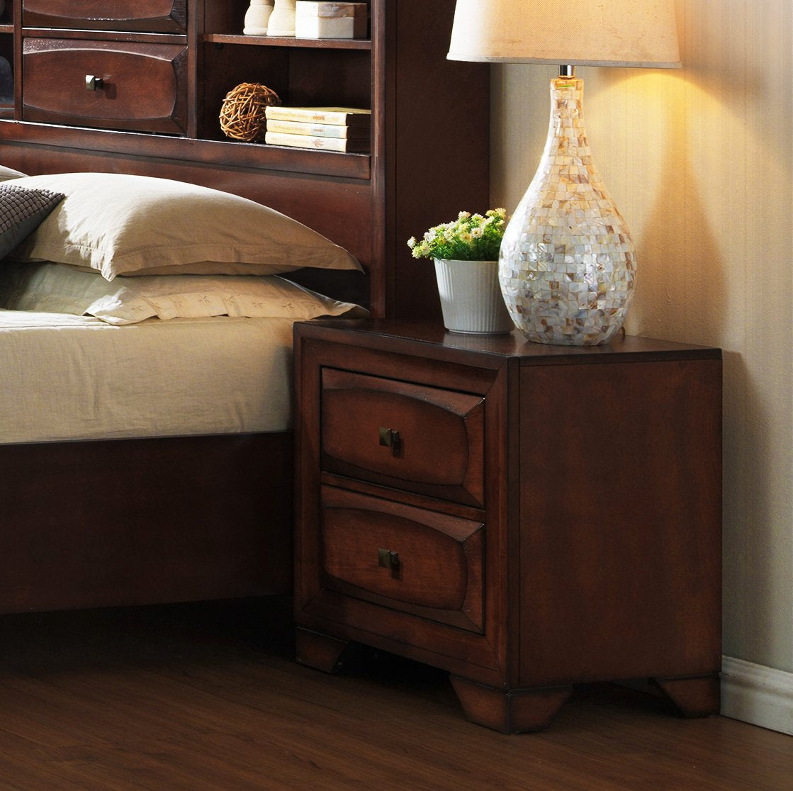 Oakland 139 Antique Oak Finish Wood 2 Drawers Night Stand