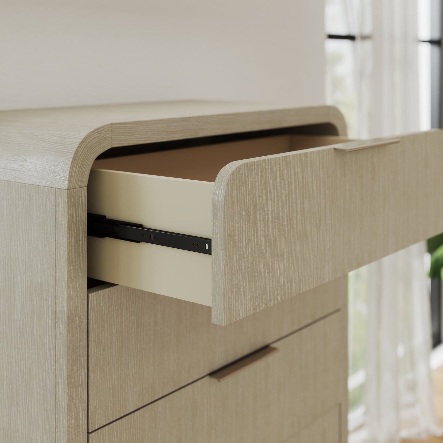 Roundhill Furniture Tavari Contemporary 5-Drawer Wood Chest, Light Gray