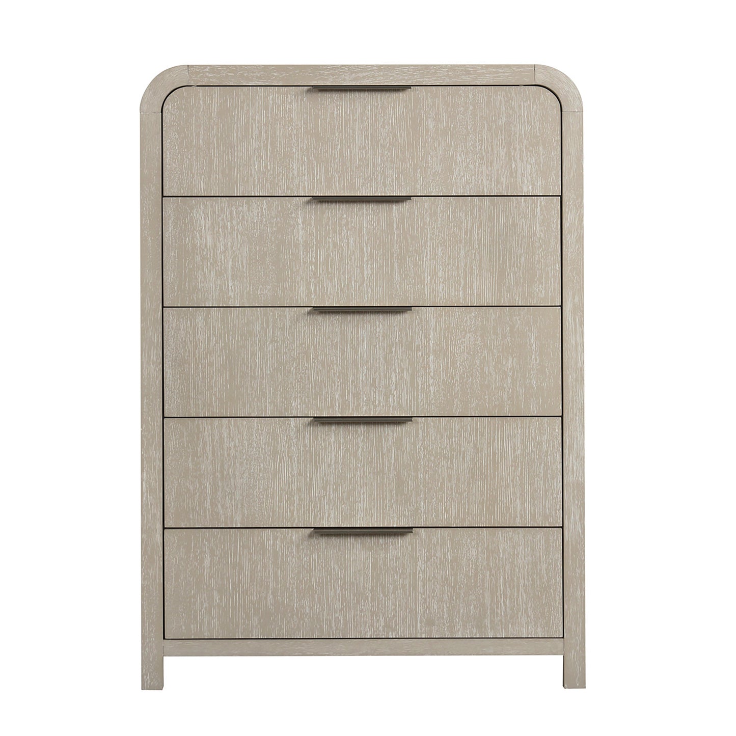 Roundhill Furniture Tavari Contemporary 5-Drawer Wood Chest, Light Gray
