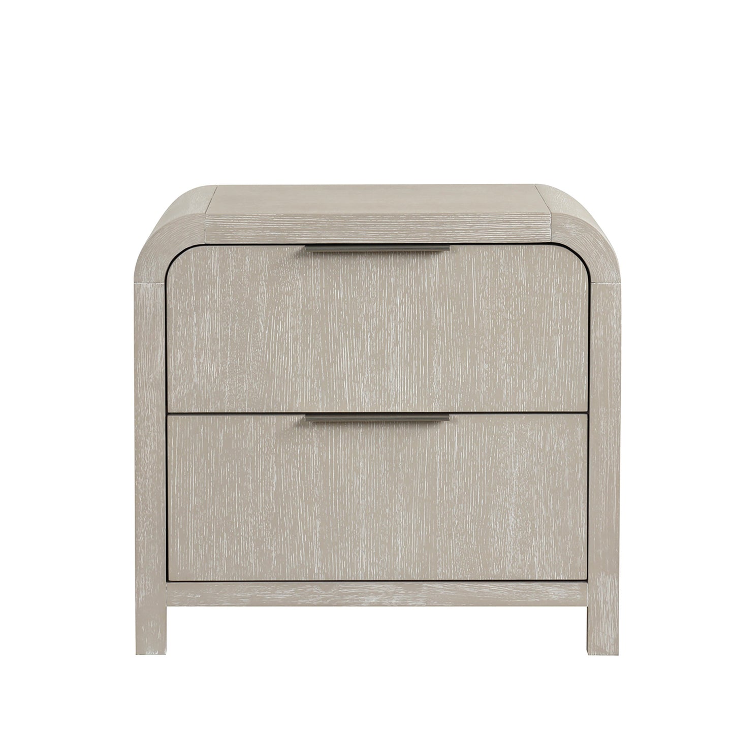 Roundhill Furniture Tavari Contemporary 2-Drawer Wood Nightstand, Light Gray