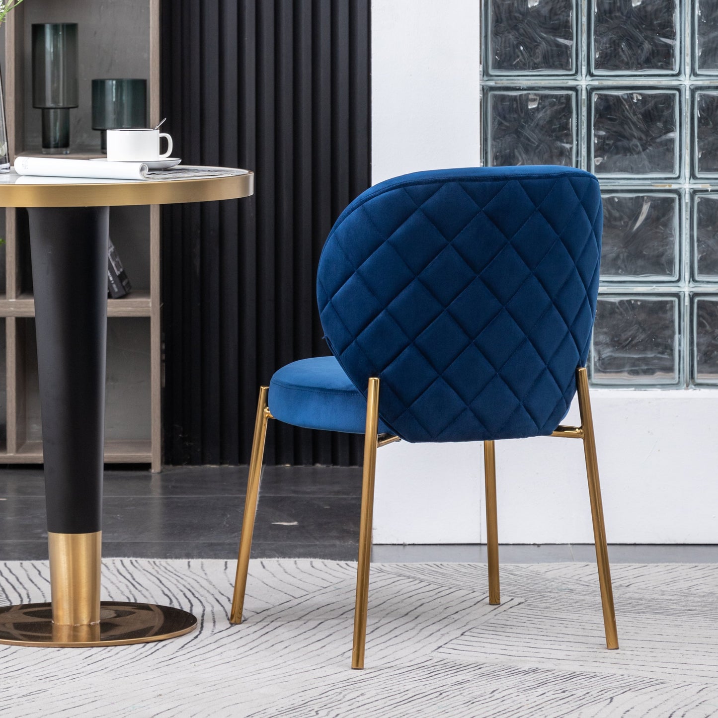 Roundhill Furniture Amoa Contemporary Velvet Upholstery Dining Chairs, Set of 2