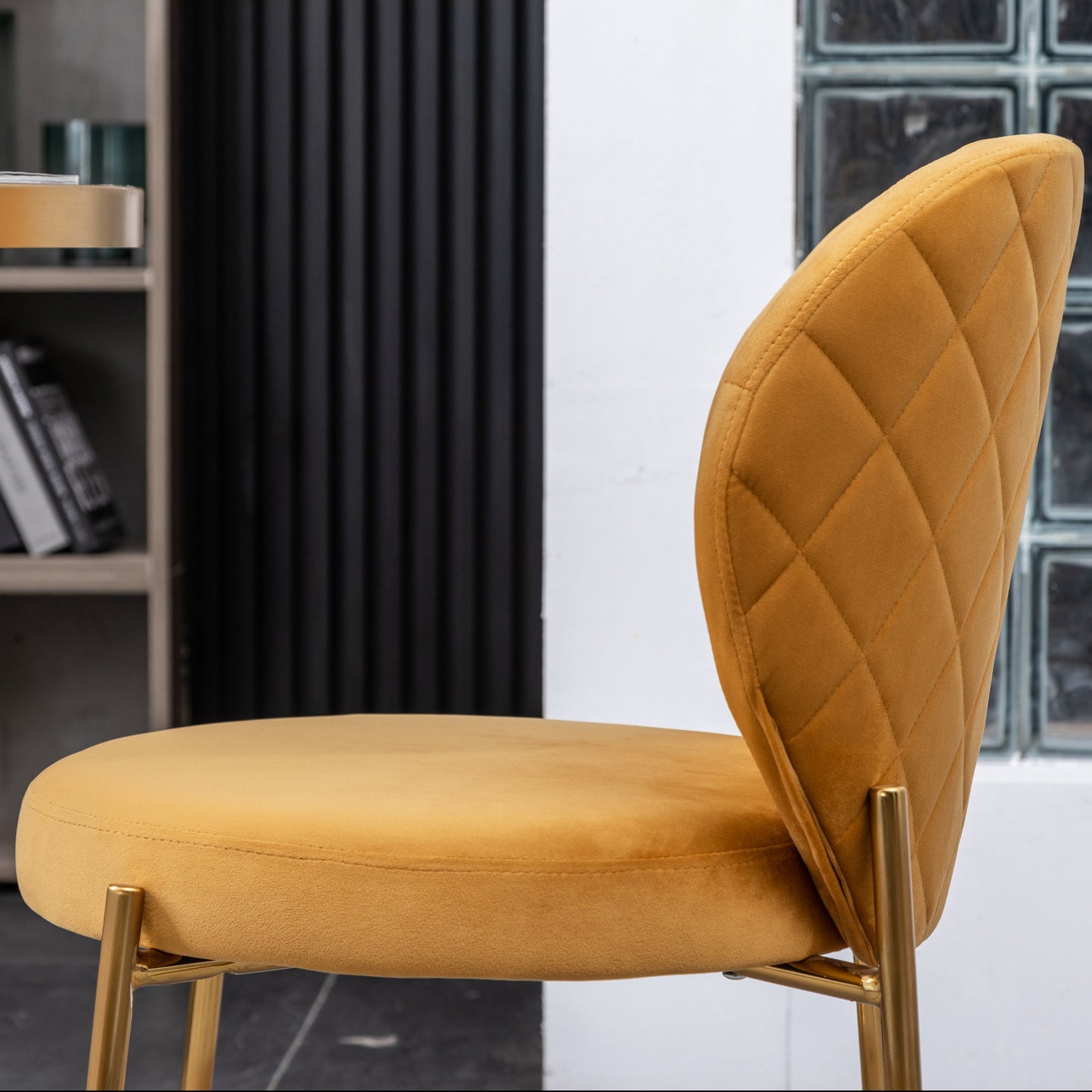 Roundhill Furniture Amoa Contemporary Velvet Upholstery Dining Chairs, Set of 2