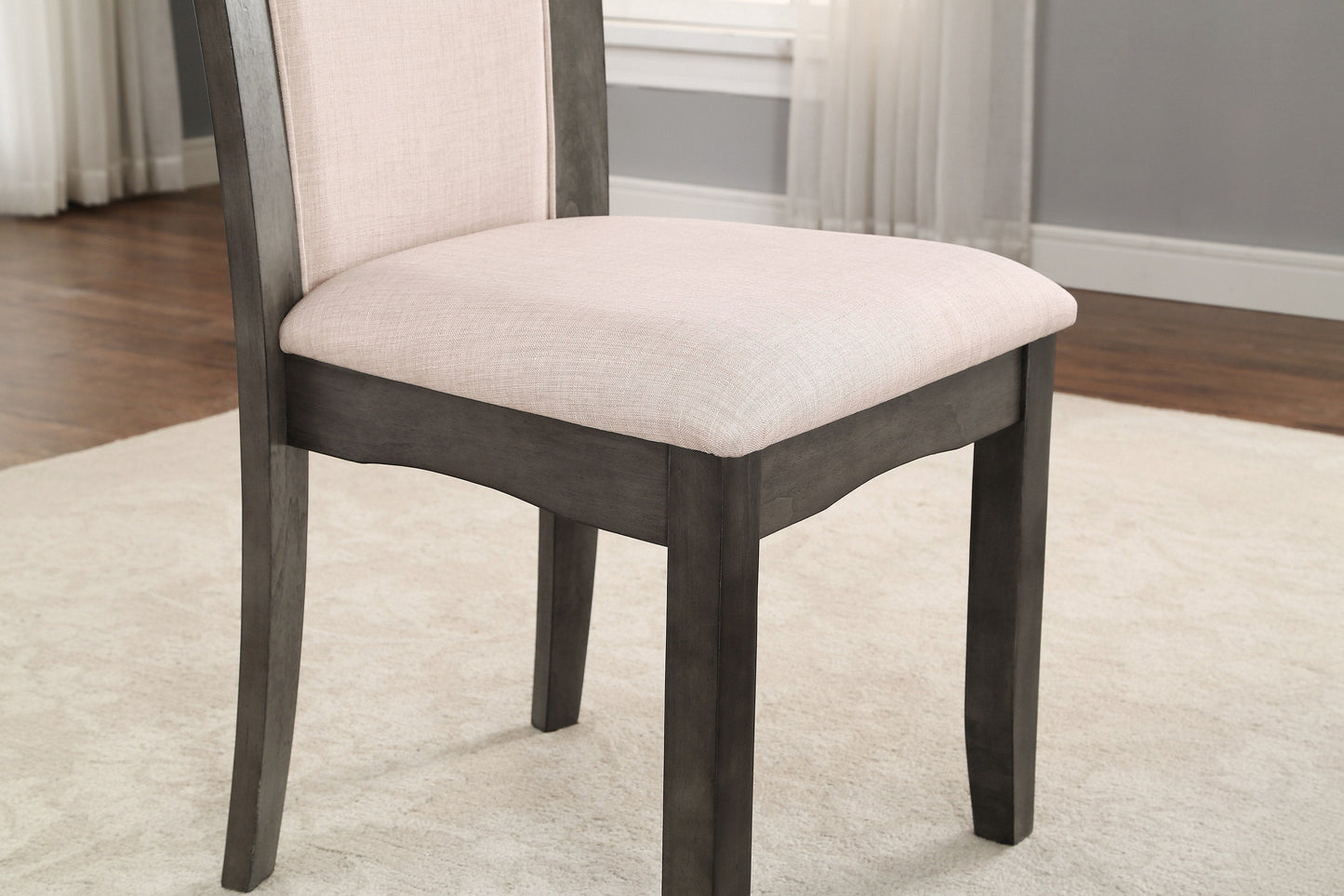 Kecco Grey Solid Wood Dining Chairs, Set of 2