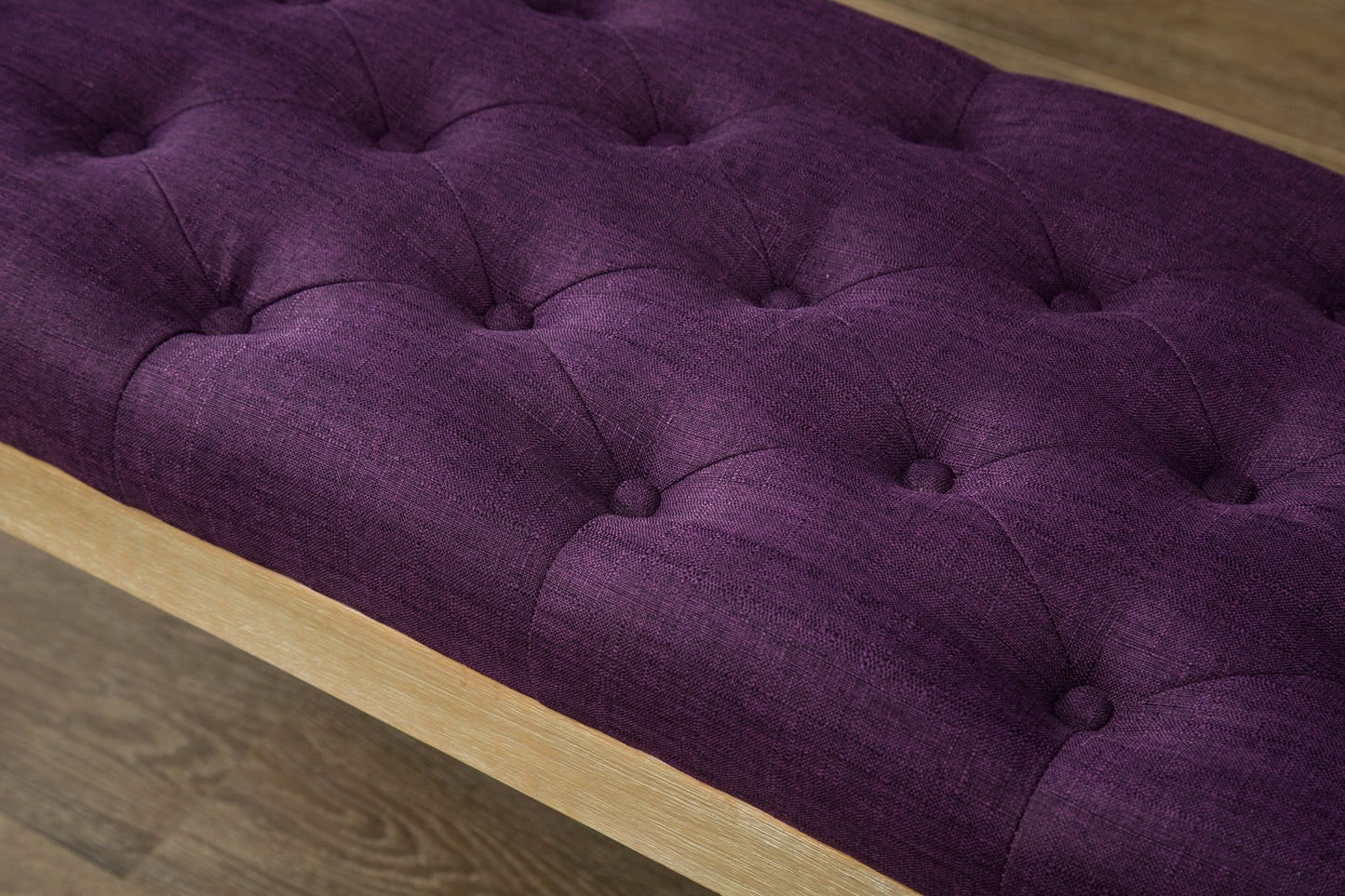 Habit Solid Wood Purple Button Tufted Dining Bench