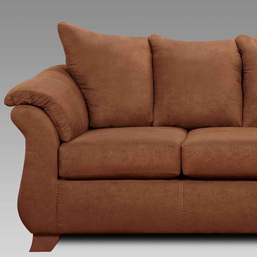 Sensations Chocolate Microfiber Pillow Back Loveseat Made In USA