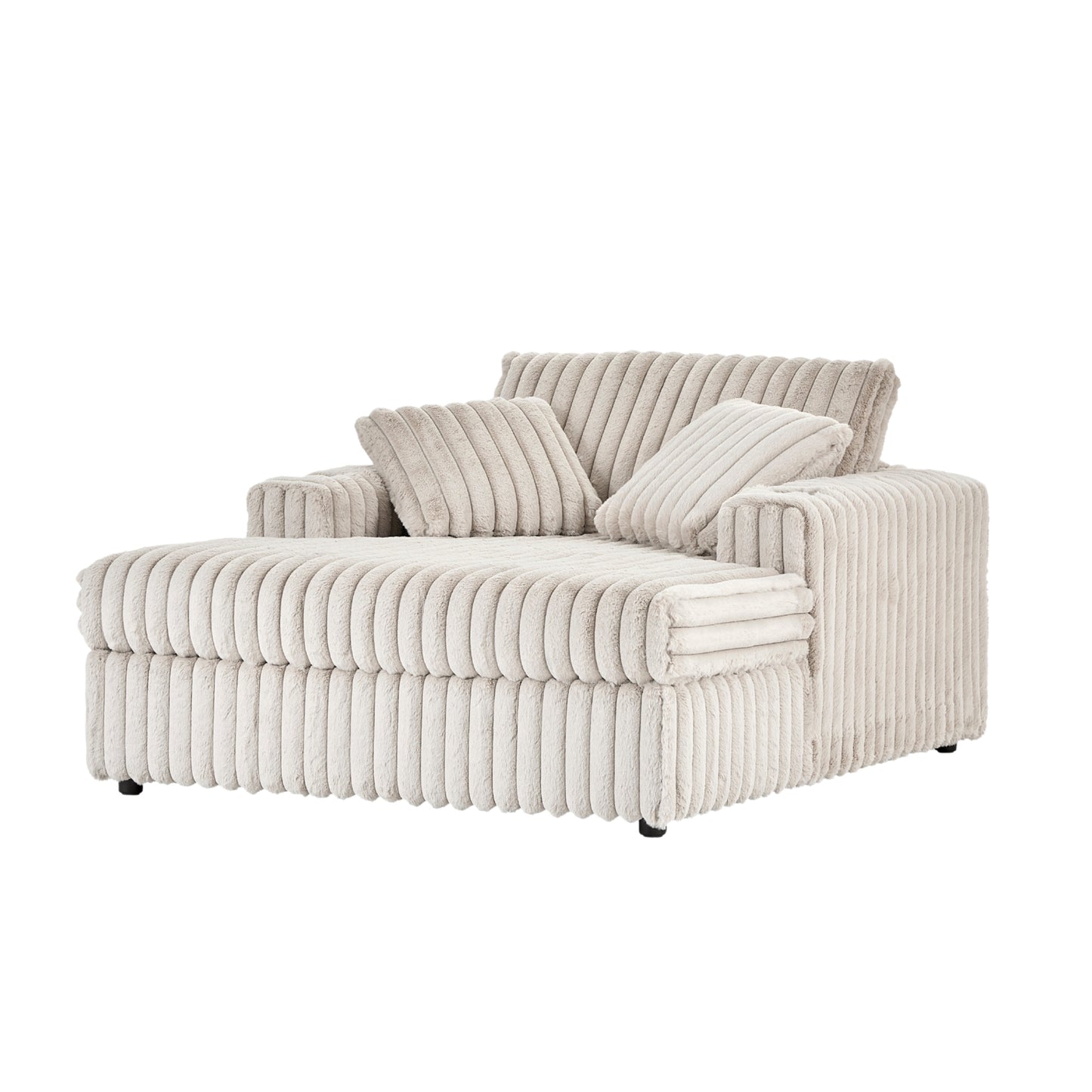 Roundhill Furniture Belvoir Oversized Cuddle Chaise, with Cup Holders
