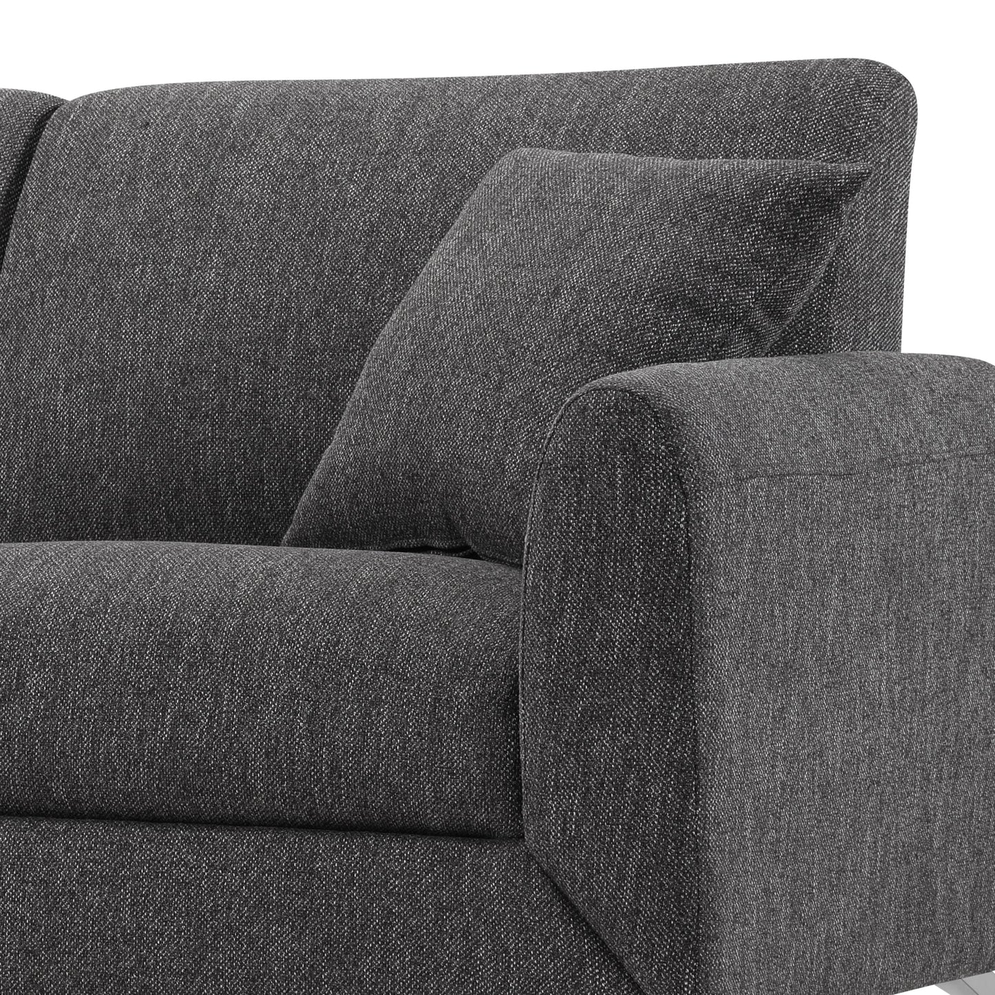 Noreen Contemporary Gray Fabric Rounded Arm Sofa