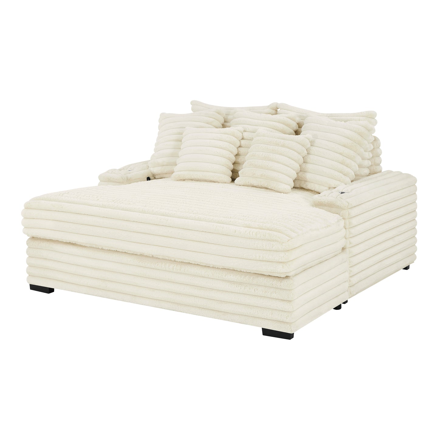 Roundhill Furniture Gaviella Plush Wide Wale Corduroy Oversized Multi-Functional Chaise Lounge