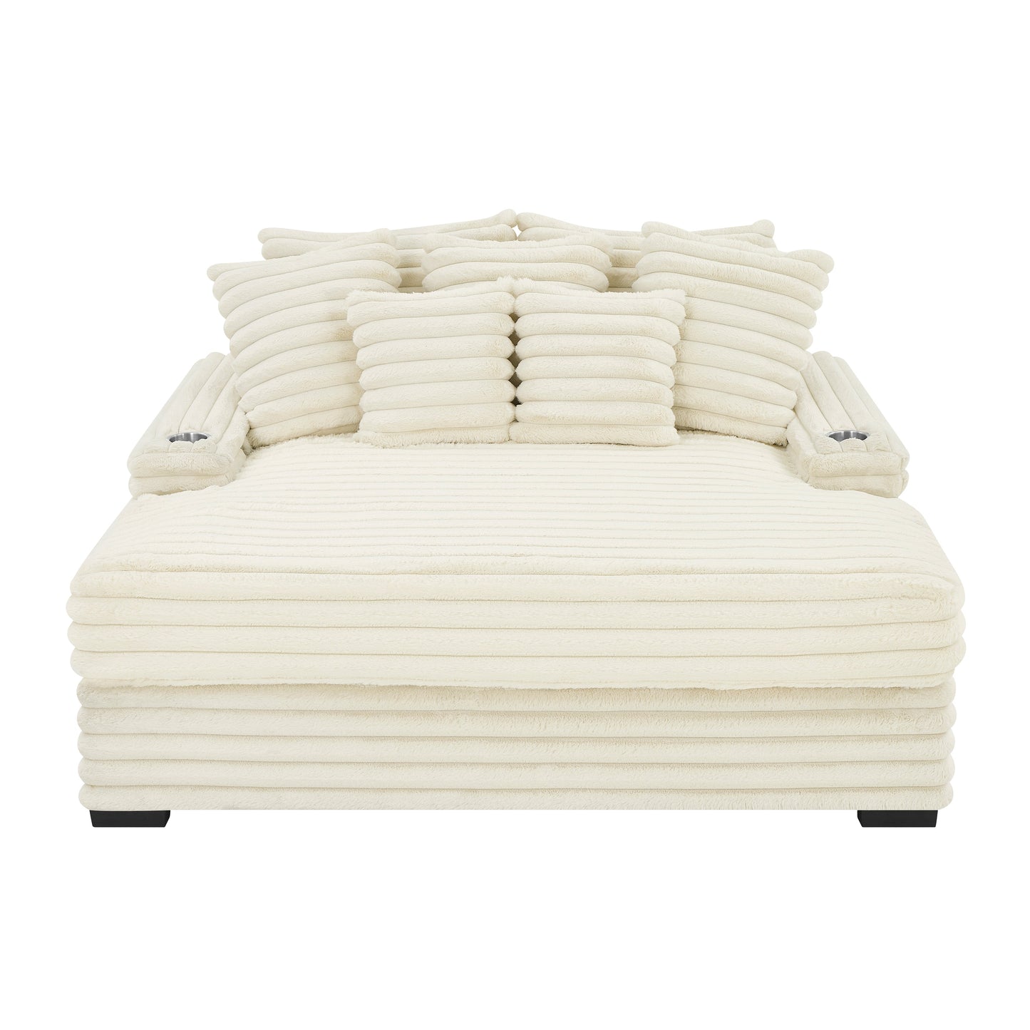 Roundhill Furniture Gaviella Plush Wide Wale Corduroy Oversized Multi-Functional Chaise Lounge