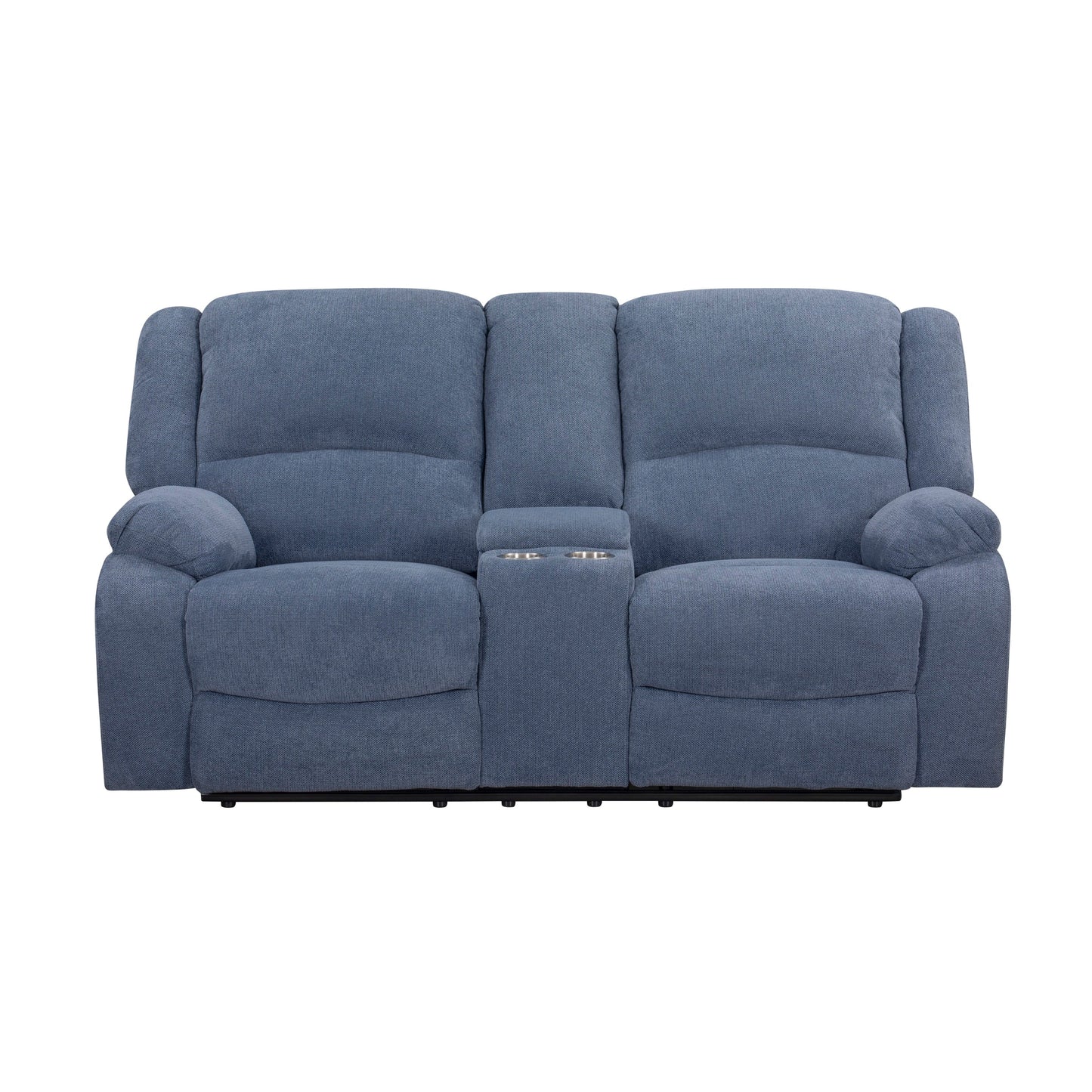 Roundhill Furniture Blitz Transitional Manual Reclining Loveseat, with Cup holders