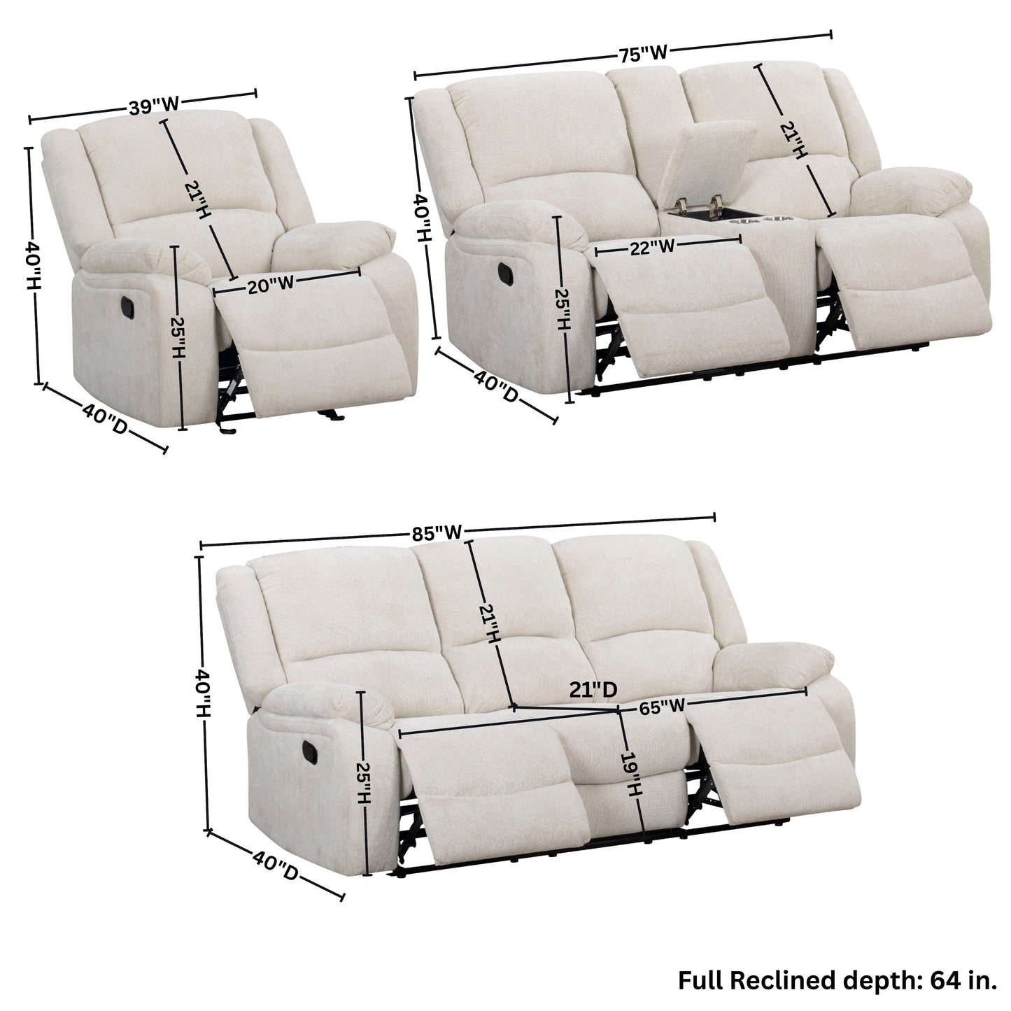 Roundhill Furniture Blitz Transitional Living Room Reclining Collection