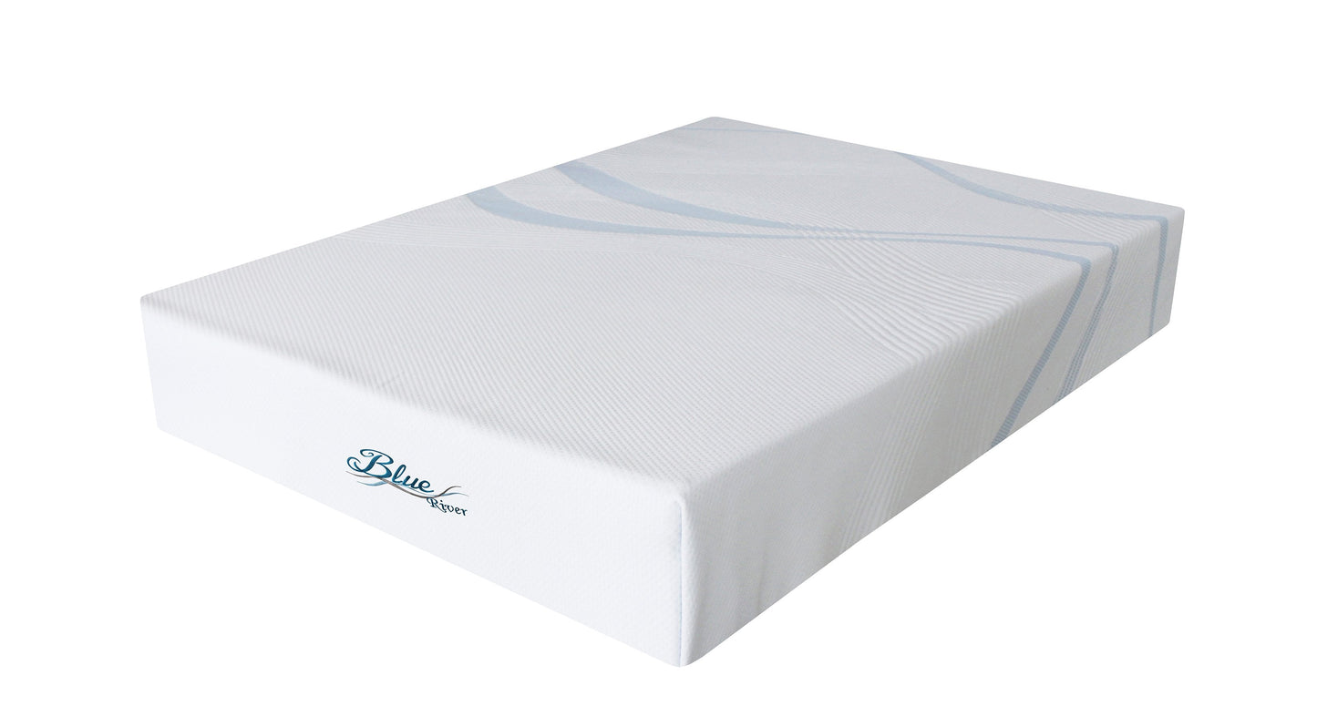 Blue River Gel-Infused Green Tea Memory Foam 12 Inch Mattress, Queen