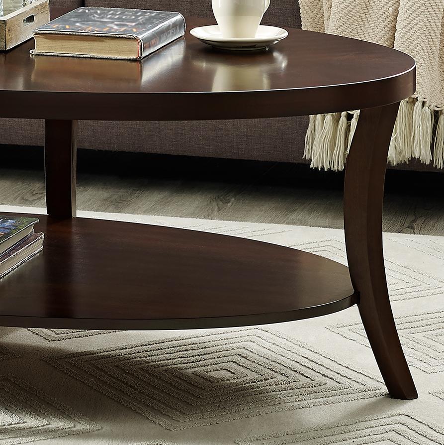 Roundhill Furniture Perth Contemporary Oval Coffee Table with Shelf