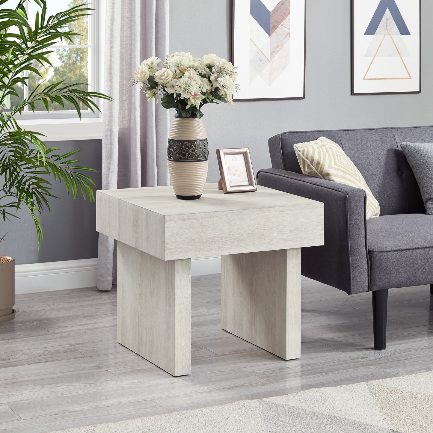 Roundhill Furniture Athens 3-Piece Set Modern Accent Coffee Table with Two End Tables