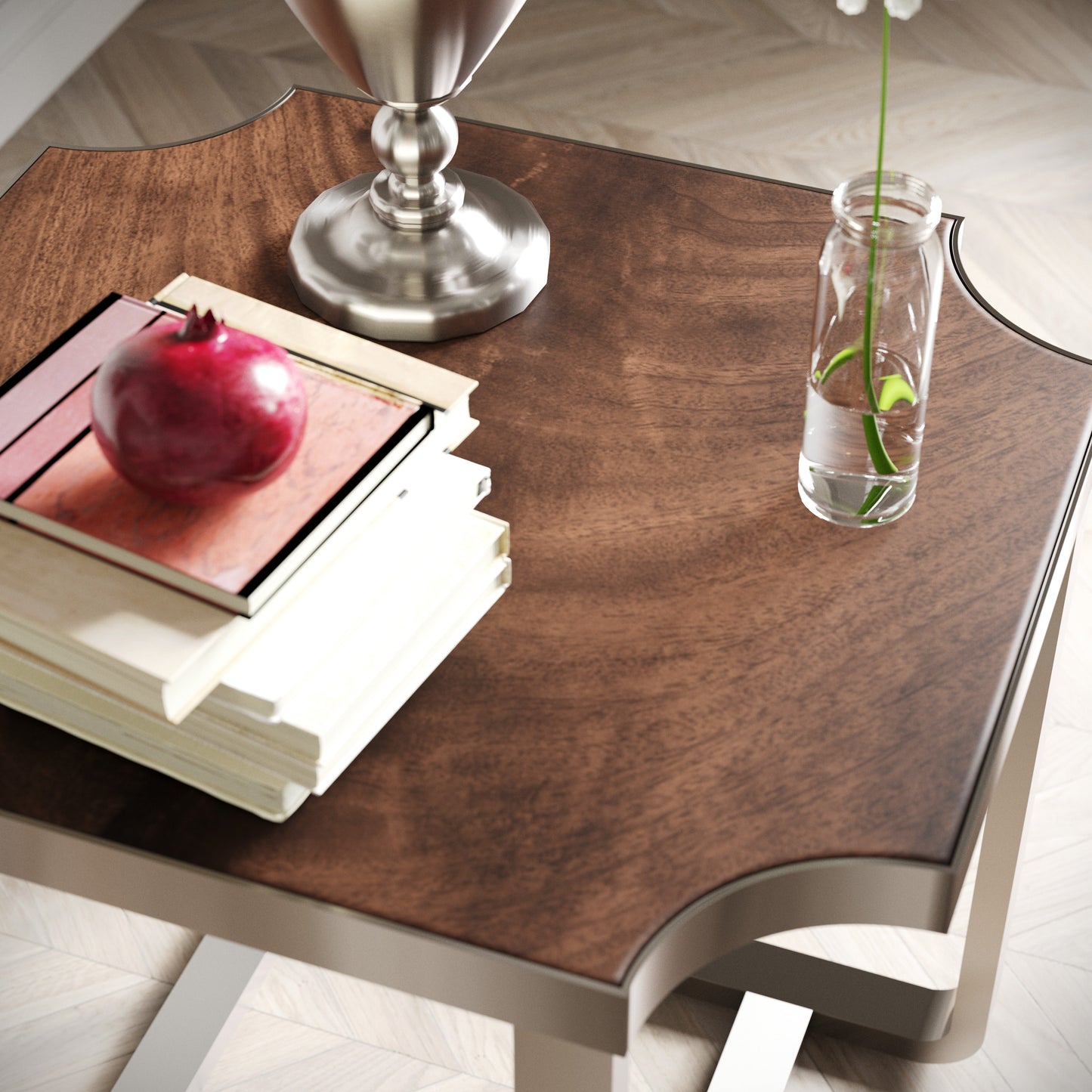Roundhill Furniture Ruffin End Table, Nightstand, Brown
