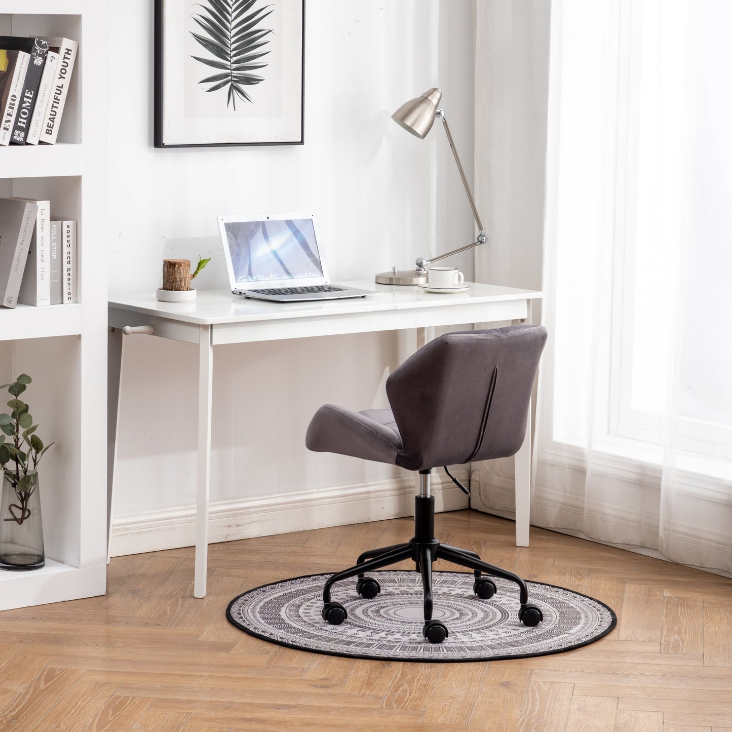 Roundhill Furniture Eldon Diamond Tufted Adjustable Swivel Office Chair