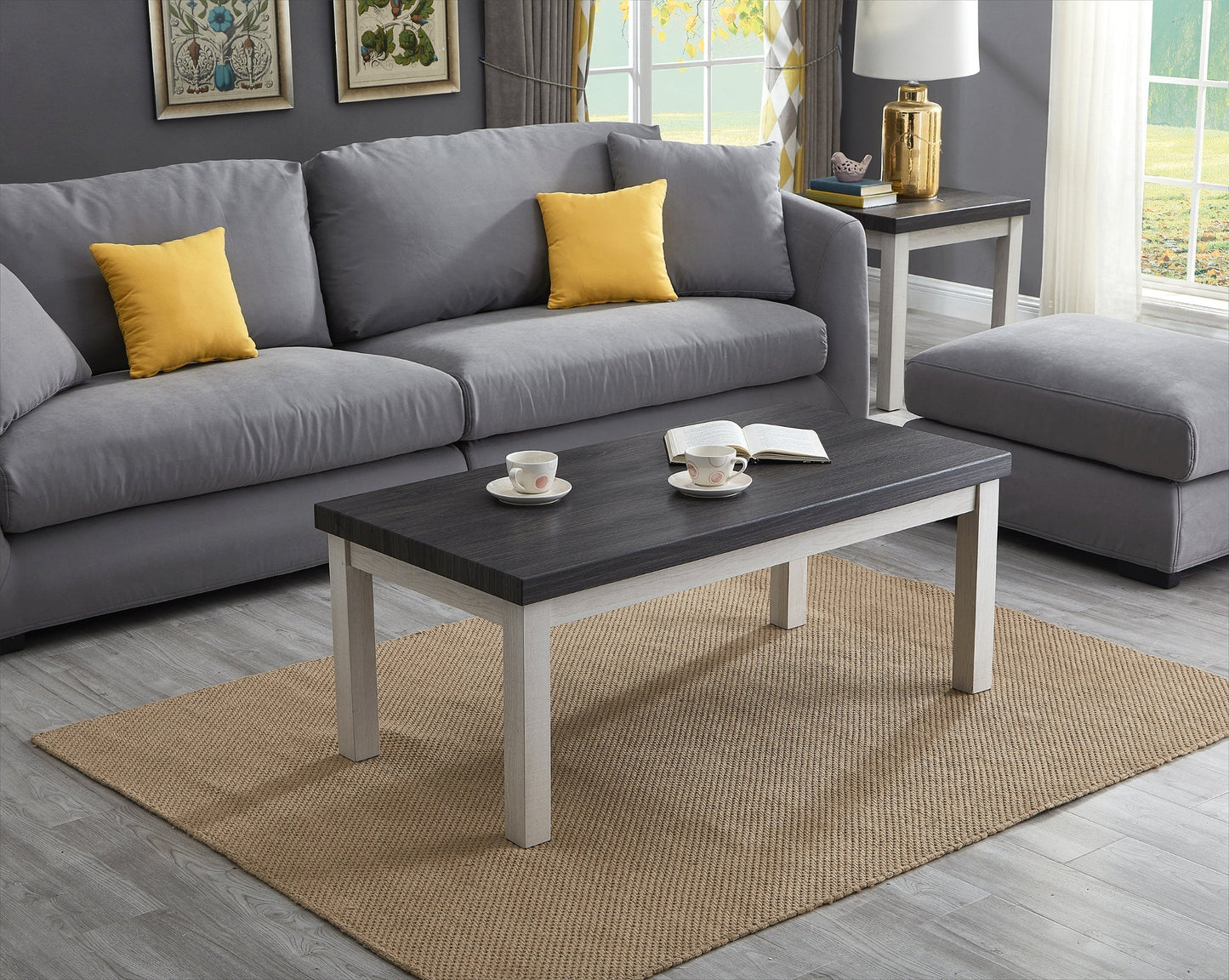 Ronan Two-tone Wood 3-Piece Living Room Table Set