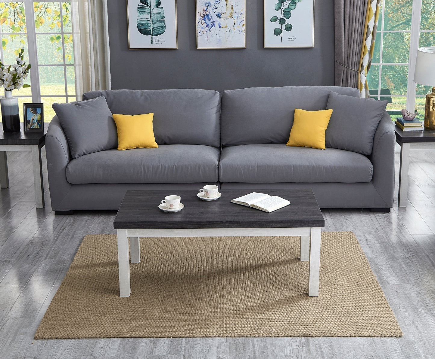 Ronan Two-tone Wood 3-Piece Living Room Table Set