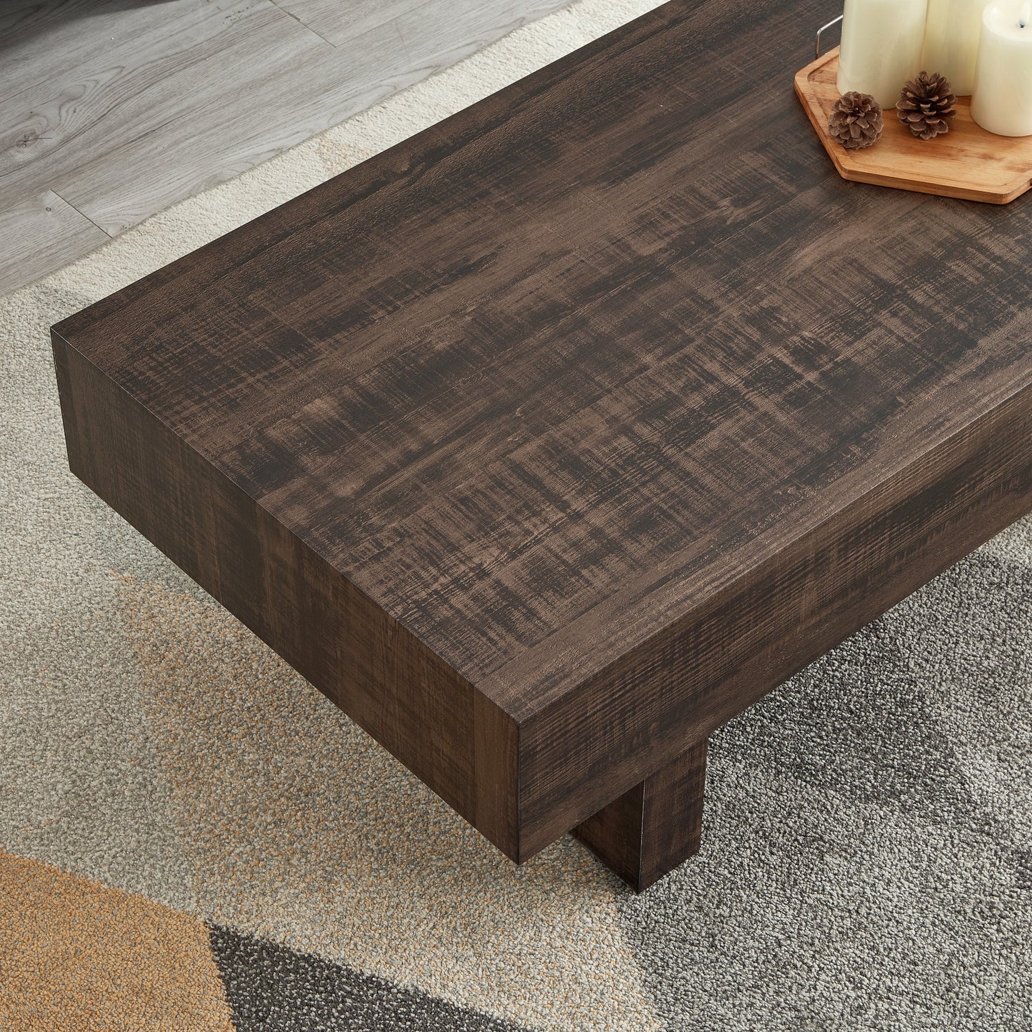 Roundhill Furniture Athens 3-Piece Set Modern Accent Coffee Table with Two End Tables