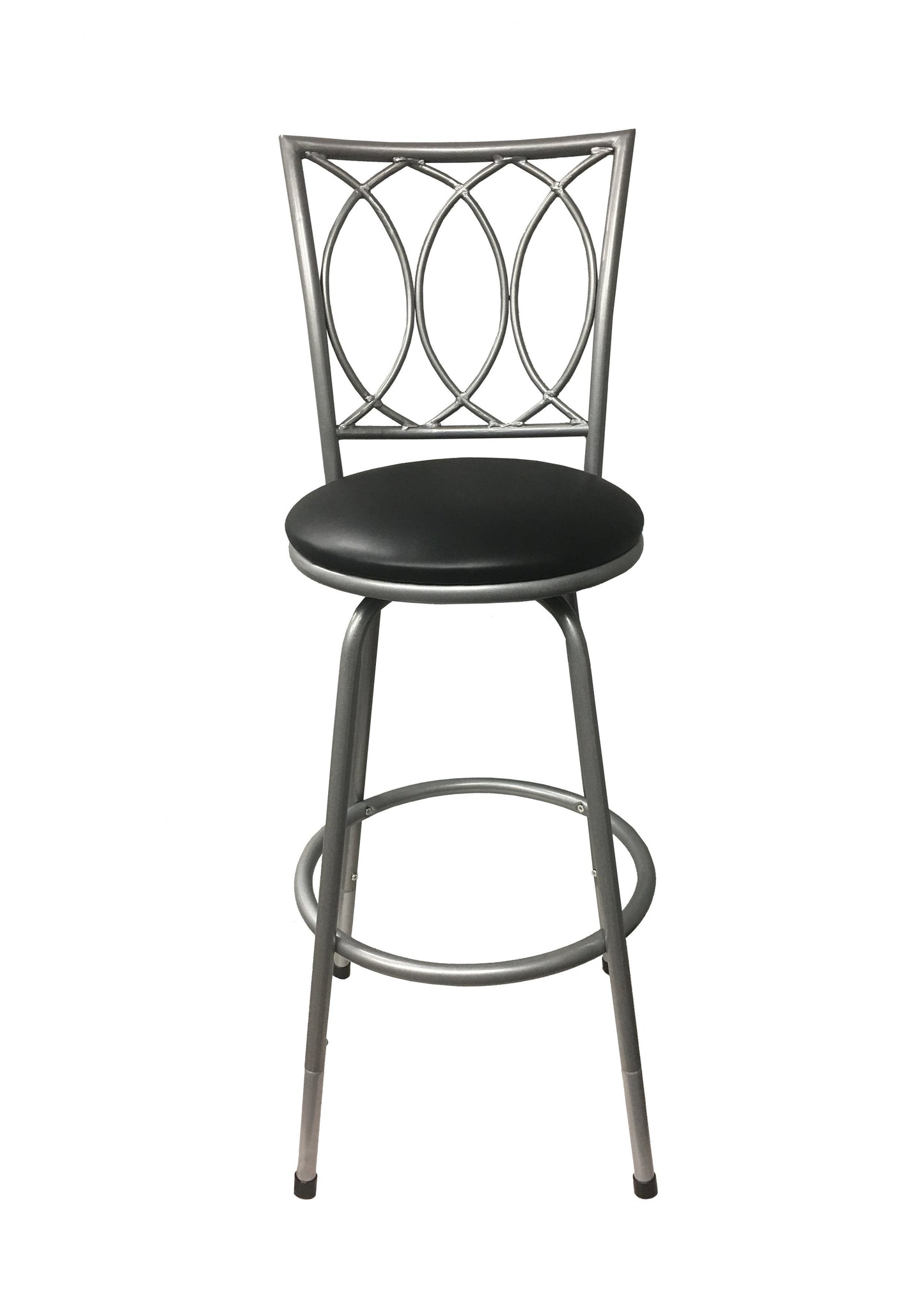Redico Adjustable Bar/Counter Height Metal Barstool, Powder Coated Silver