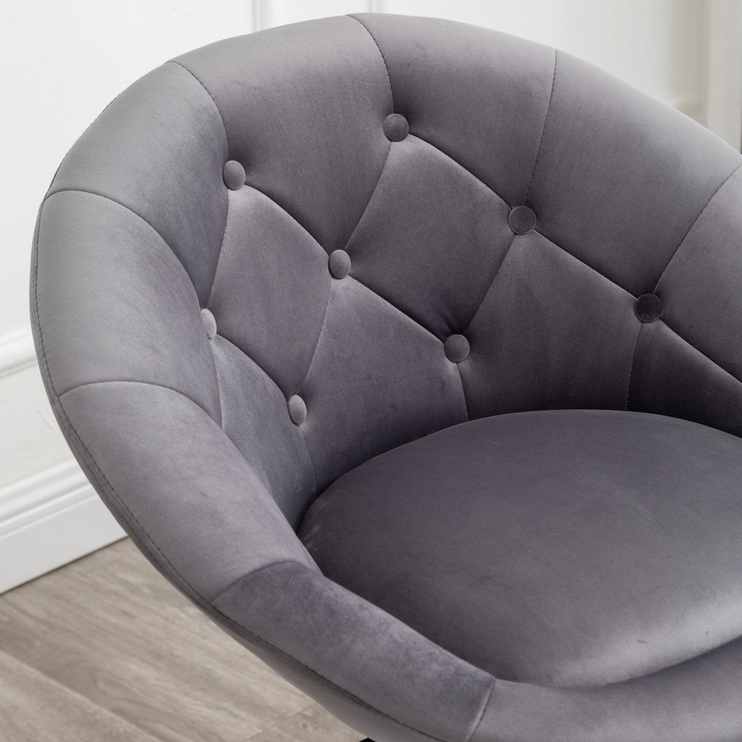 Roundhill Furniture Noas Velvet Upholstered Tufted Back Swivel Accent Chair