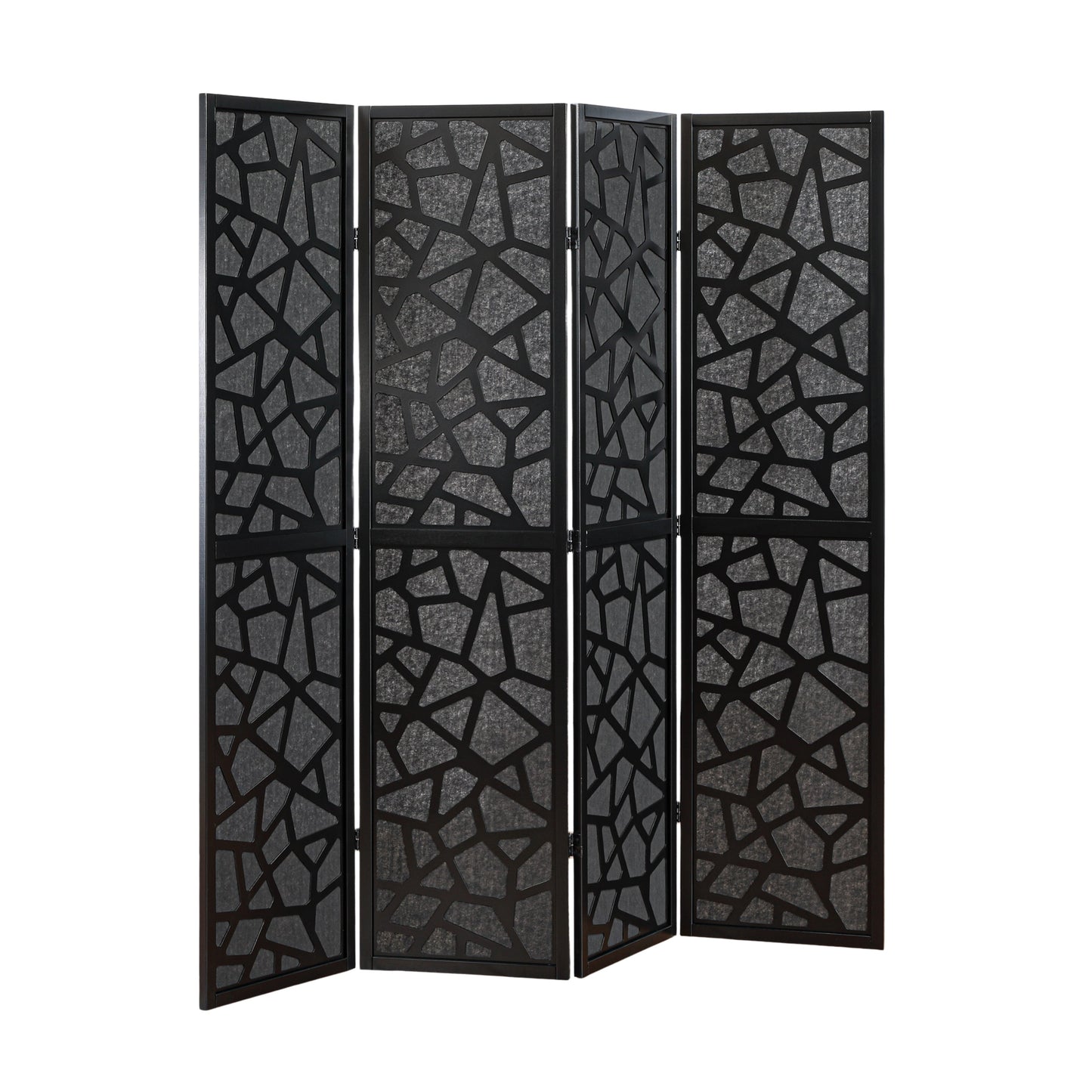 Roundhill Furniture Aurra 4-Panel Wood Room Divider, Folding Portable Partition Screen