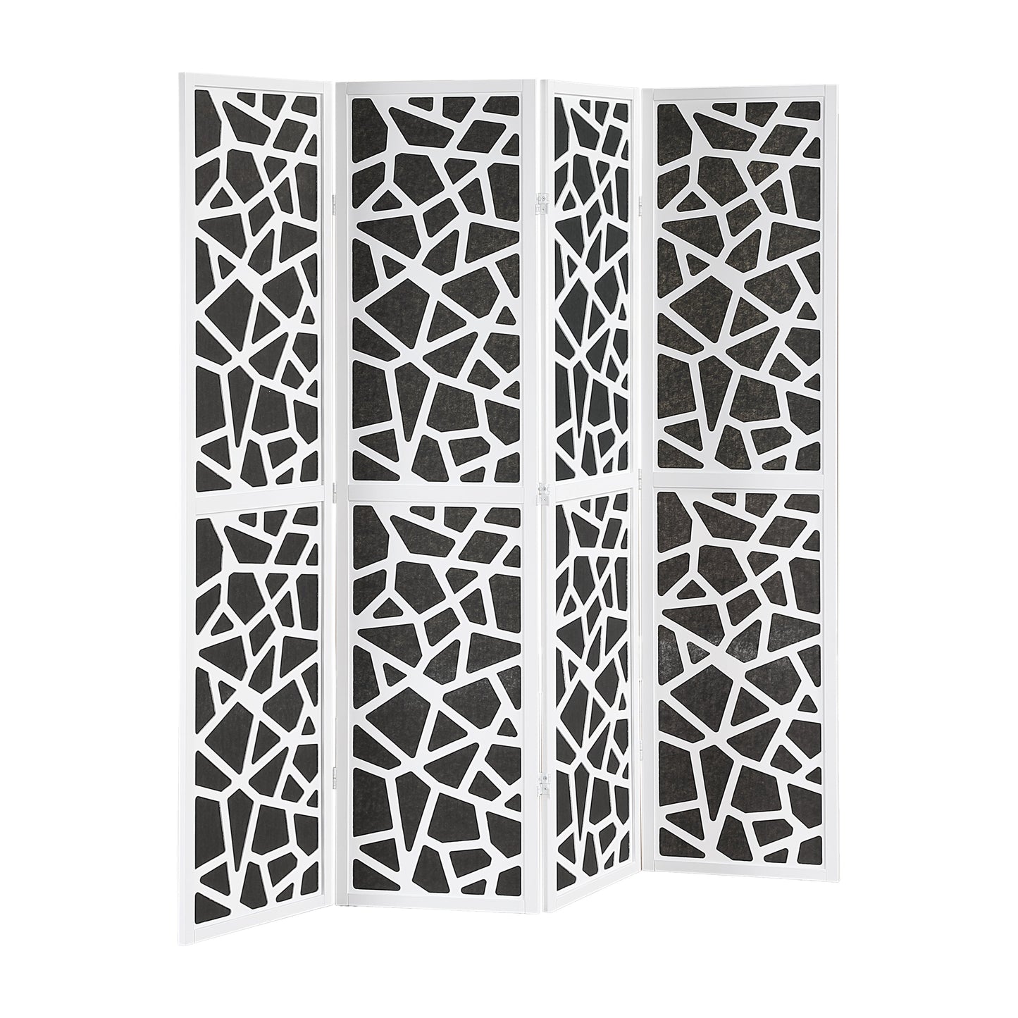 Roundhill Furniture Aurra 4-Panel Wood Room Divider, Folding Portable Partition Screen