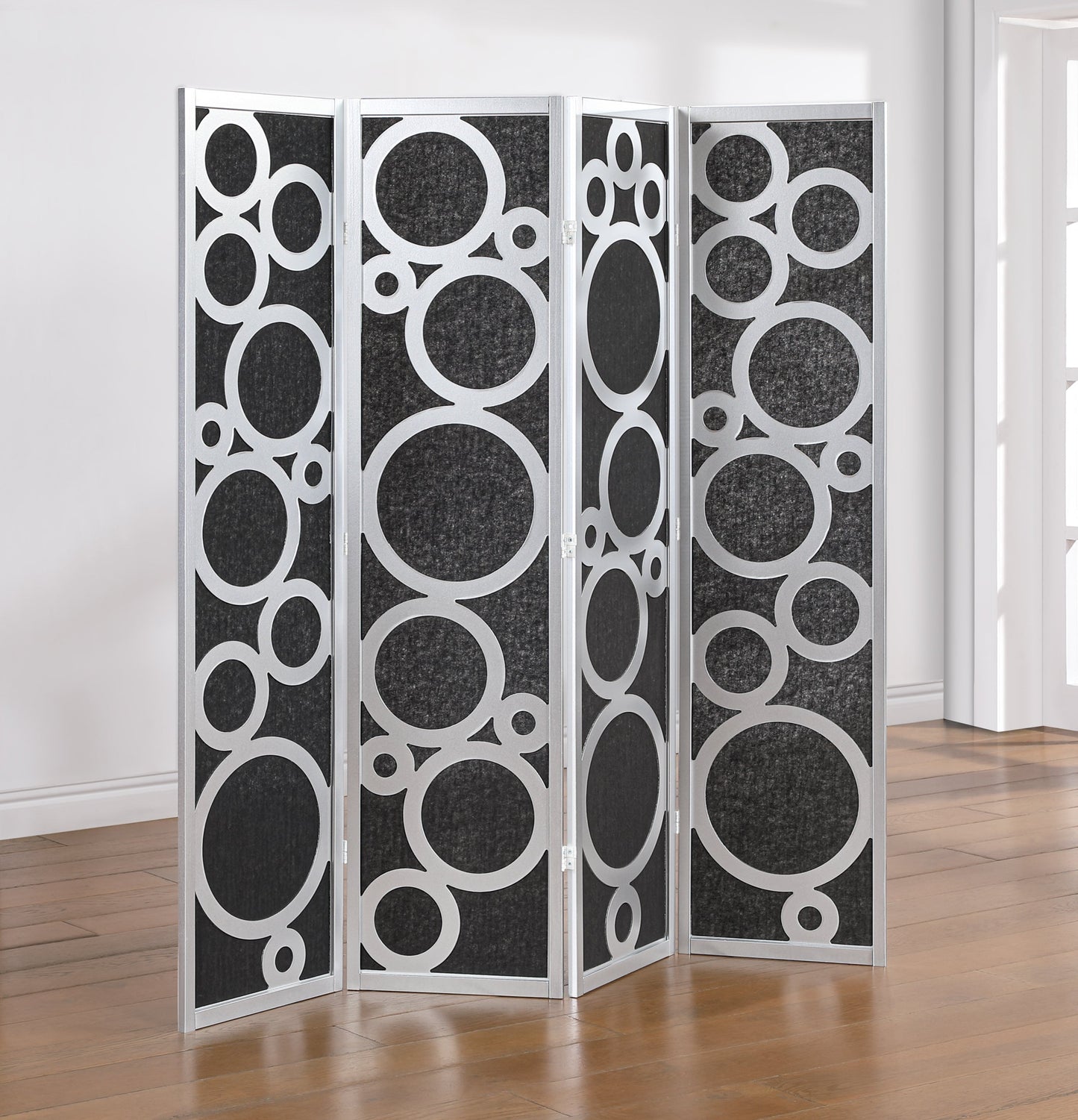 Roundhill Furniture Tavari 4-Panel Room Divider, Decorative Folding Freestanding Privacy Screen