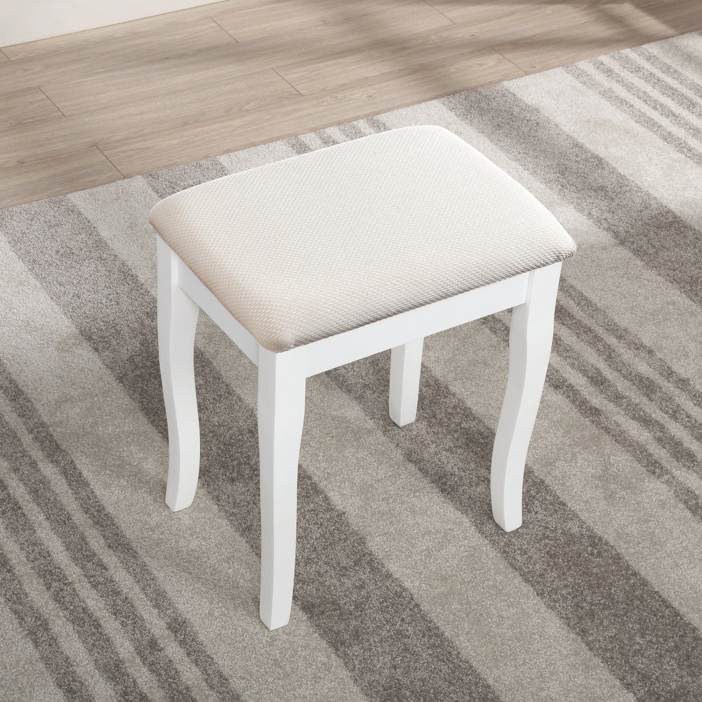 Roundhill Furniture Sanlo Wooden Make Up Table and Stool Set