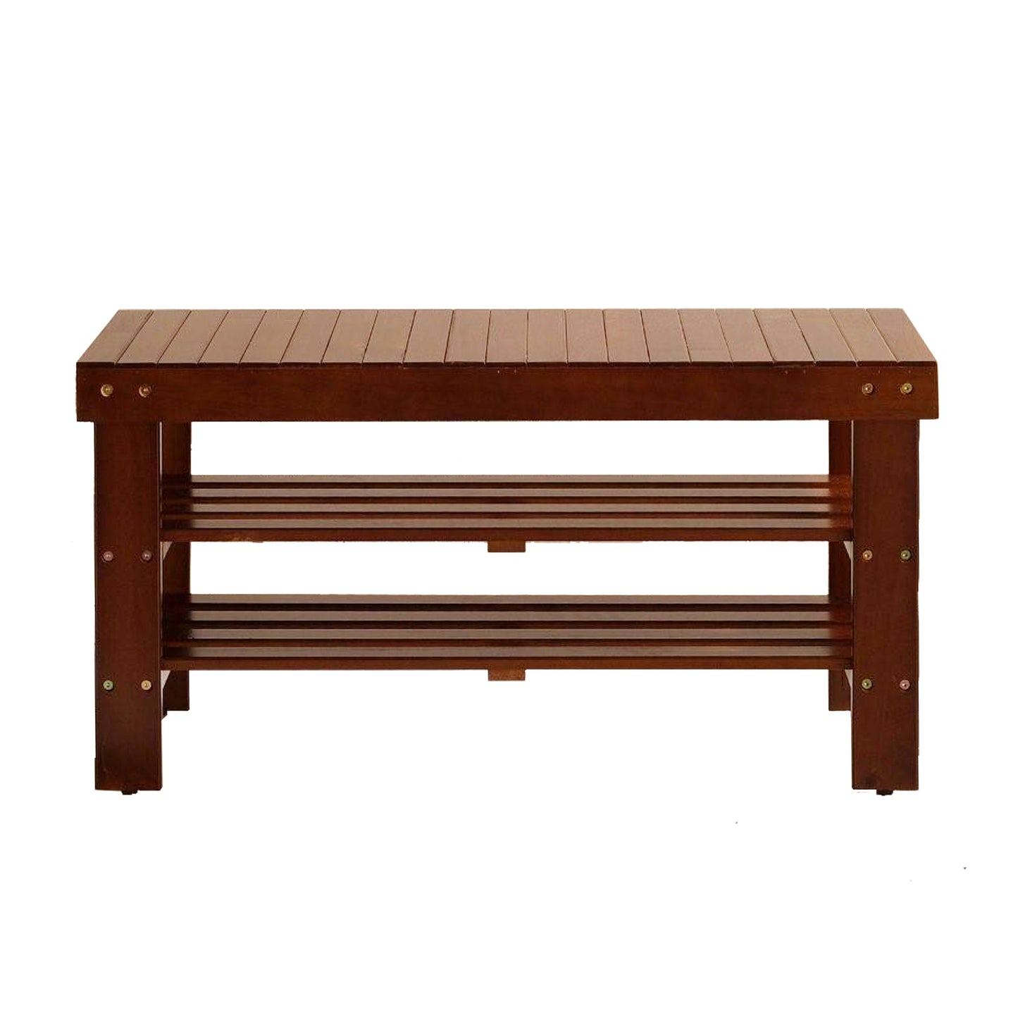 Roundhill Furniture Pina Quality Solid Wood Shoe Bench