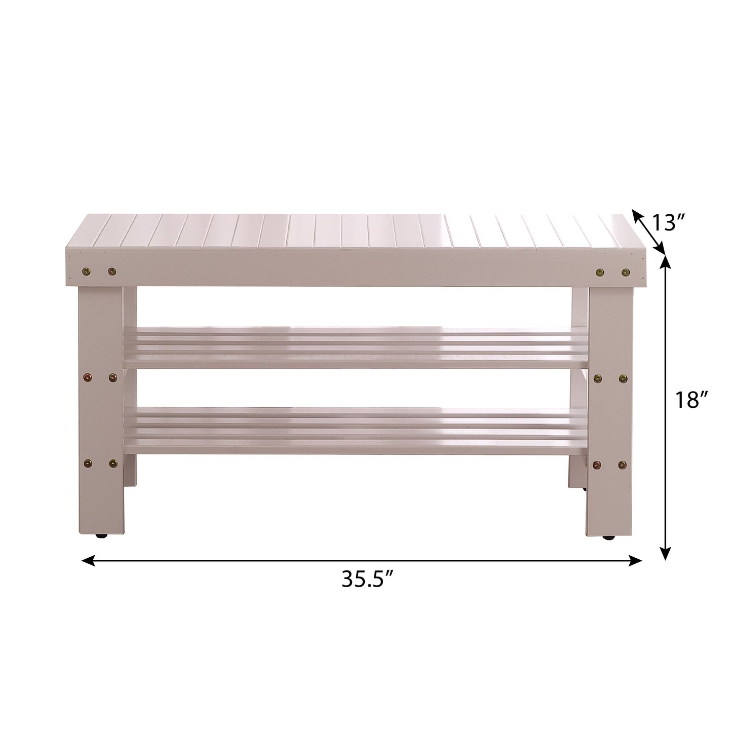 Roundhill Furniture Pina Quality Solid Wood Shoe Bench
