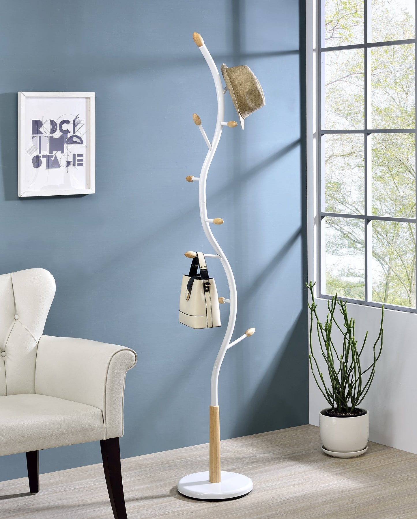 Roundhill Furniture Arles Metal Standing Coat Rack