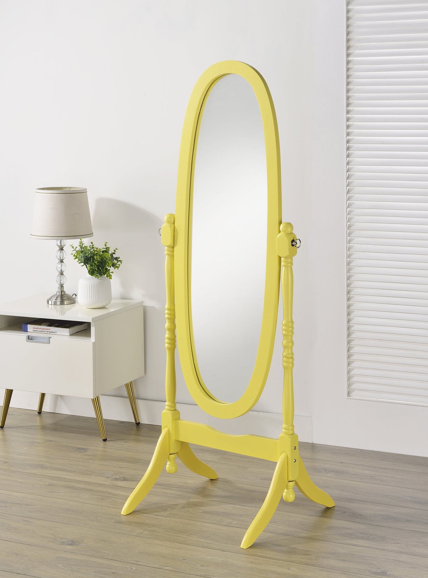 Roundhill Furniture Traditional Queen Anna Style Wood Floor Cheval Mirror