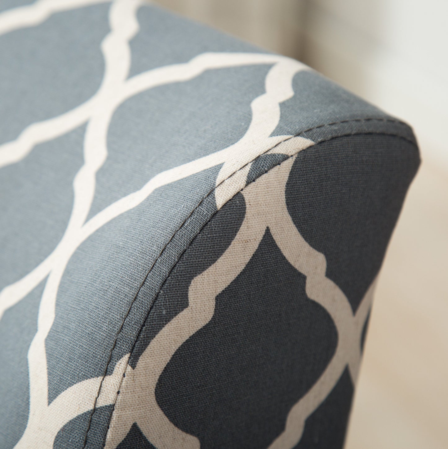 Capa Print Fabric Armless Contemporary Accent Chair, Grid