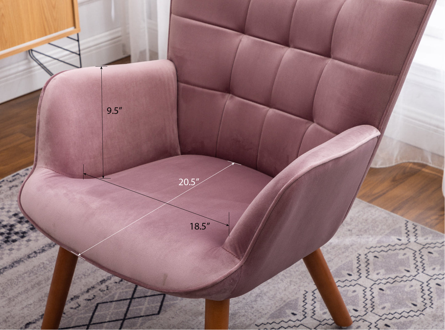 Roundhill Furniture Leiria Contemporary Silky Velvet Tufted Accent Chair with Ottoman
