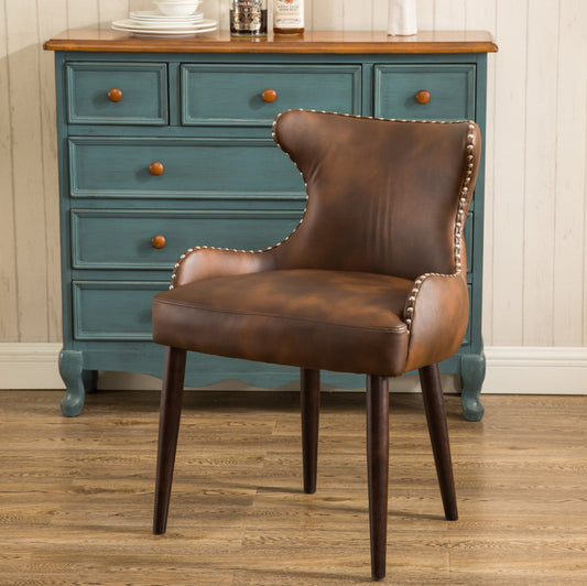 Roundhill Furniture Viking Tufted Button Back barrel chair with Nailhead