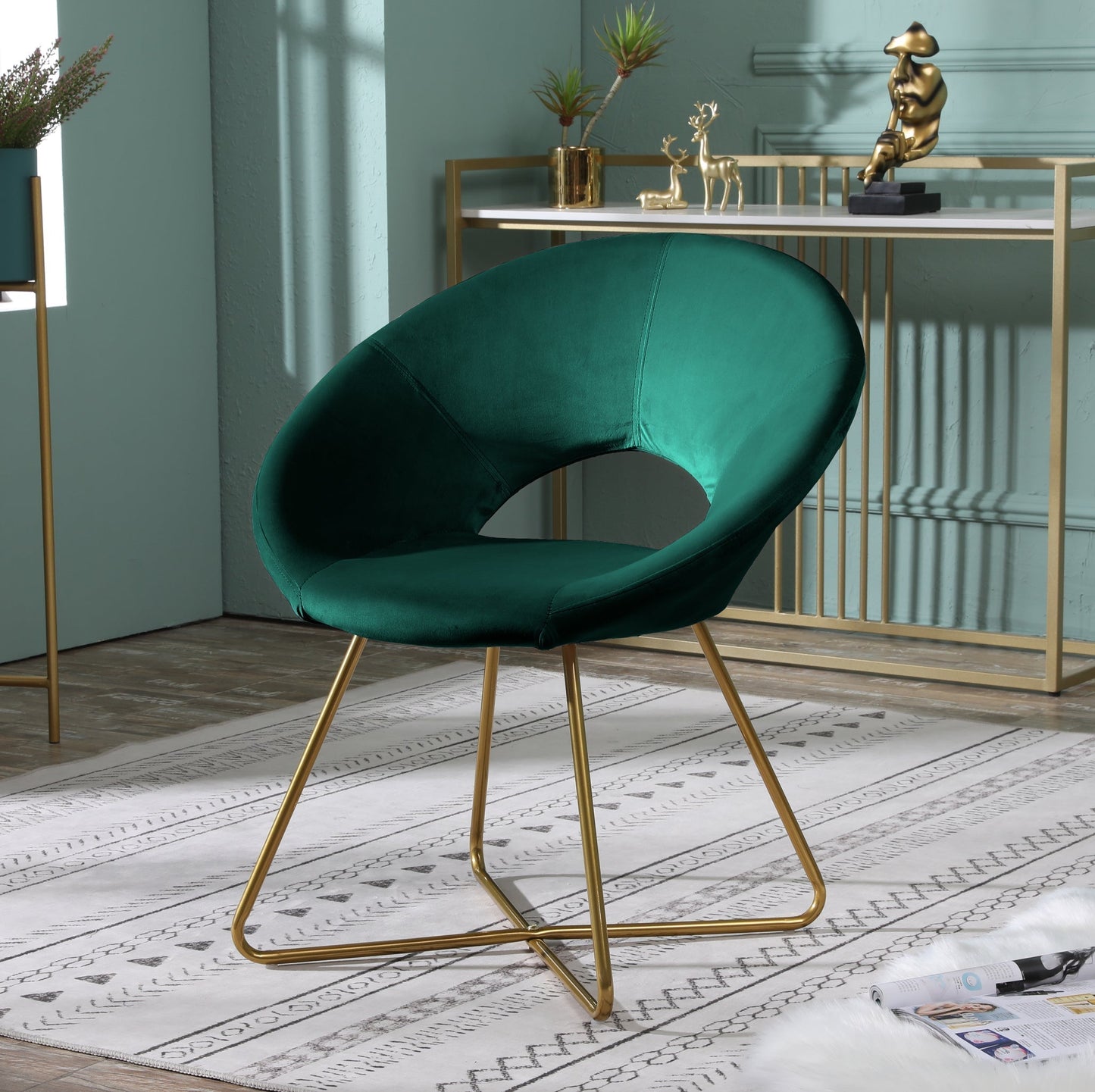 Roundhill Furniture Slatina Silky Velvet Upholstered Accent Chair