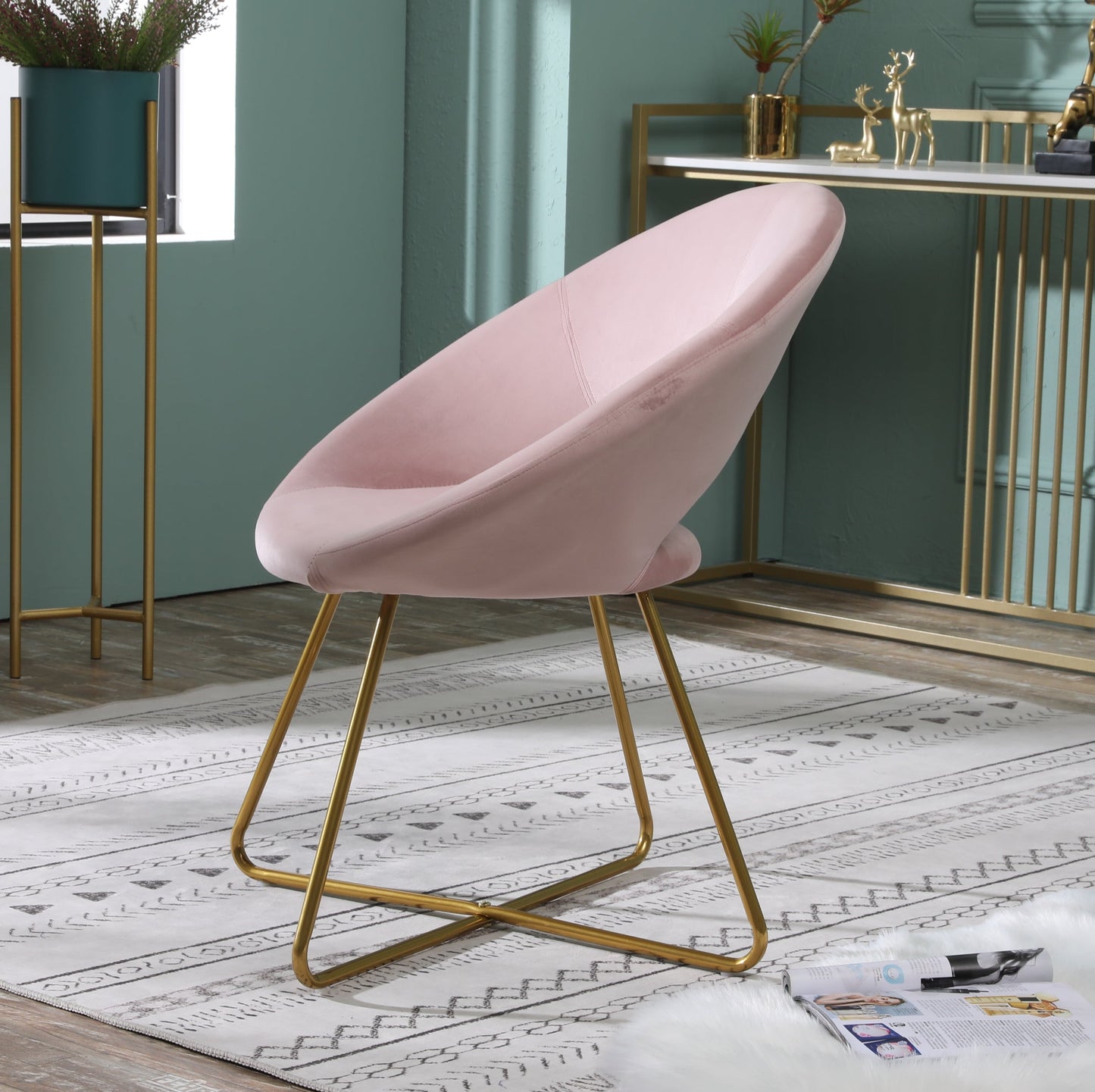 Roundhill Furniture Slatina Silky Velvet Upholstered Accent Chair