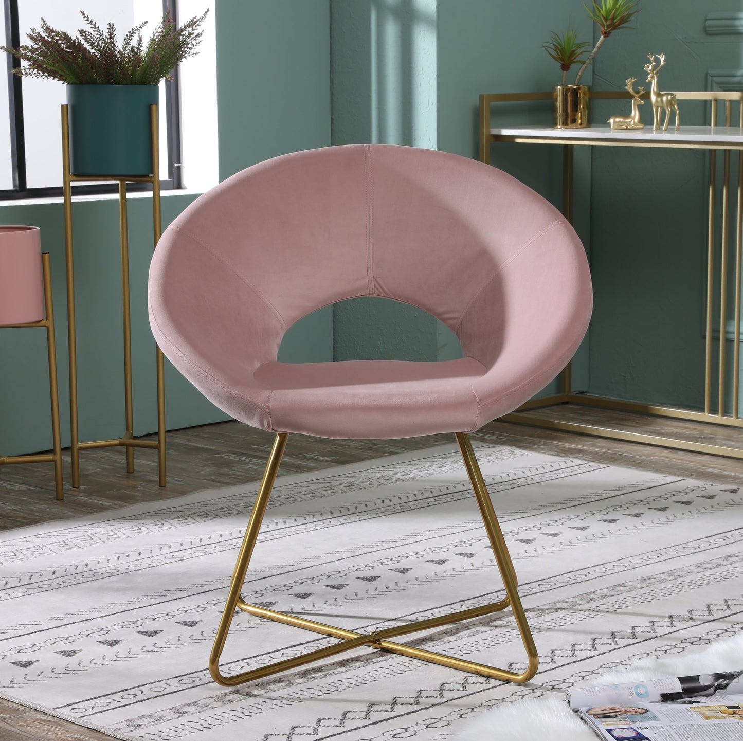 Roundhill Furniture Slatina Silky Velvet Upholstered Accent Chair