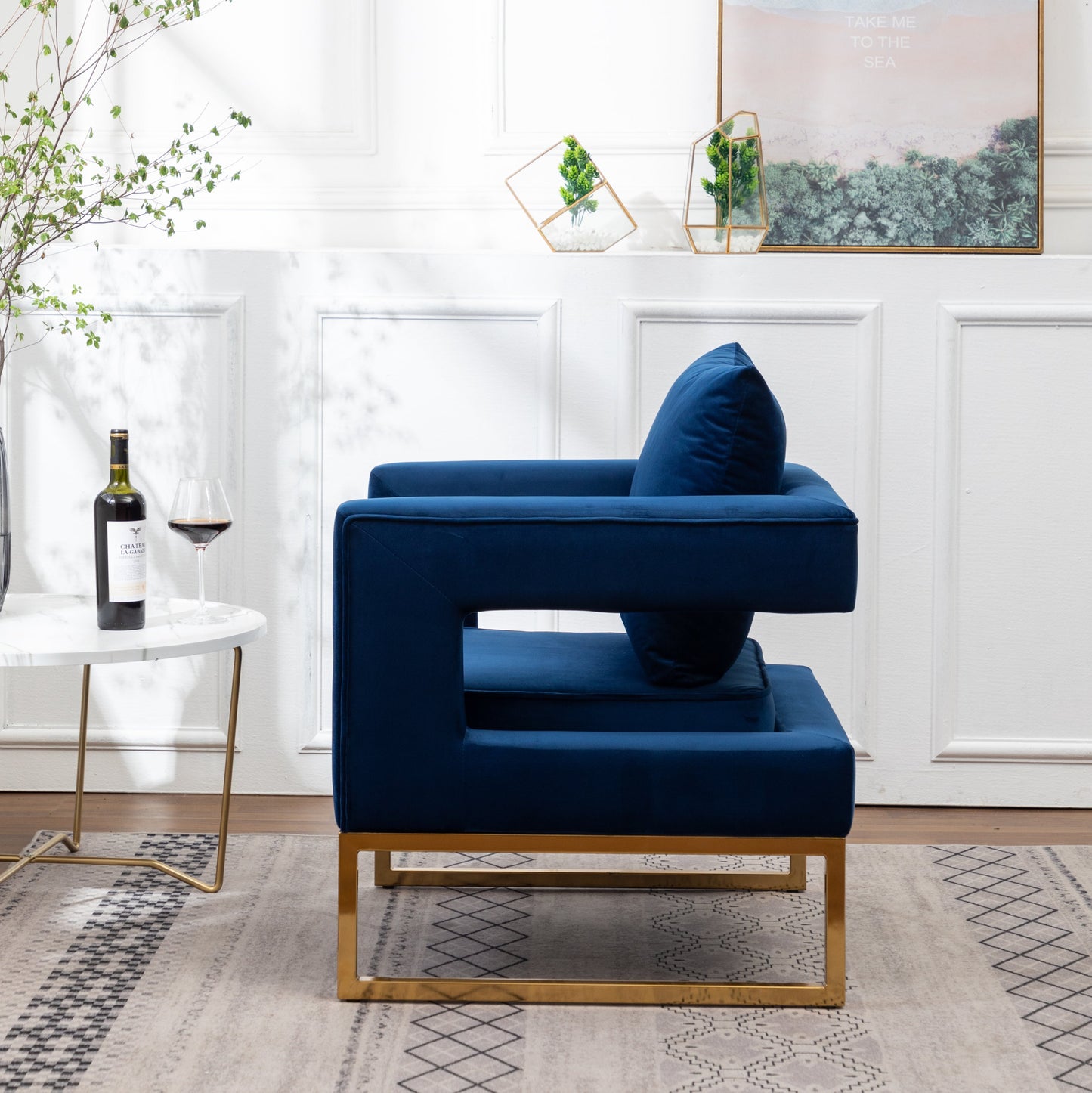 Roundhill Furniture Lenola Contemporary Upholstered Accent Arm Chair