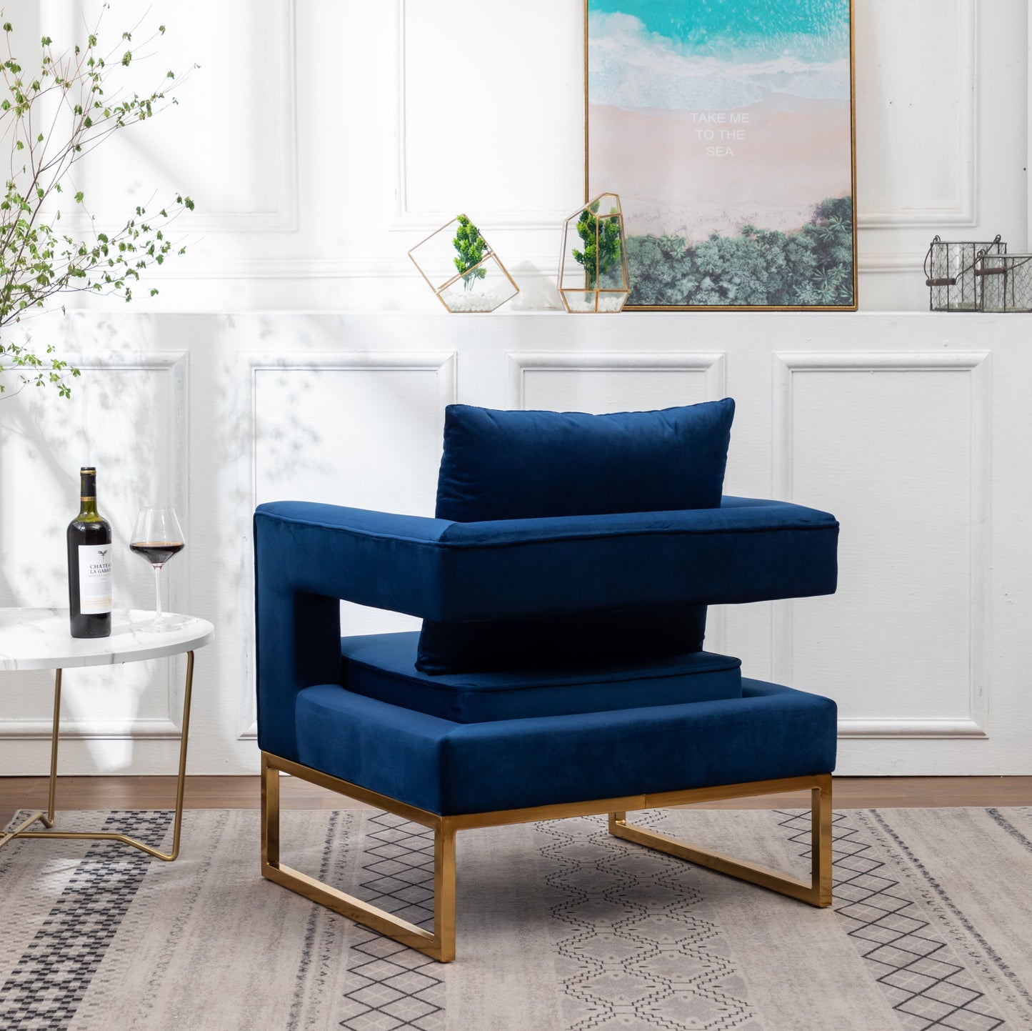 Roundhill Furniture Lenola Contemporary Upholstered Accent Arm Chair