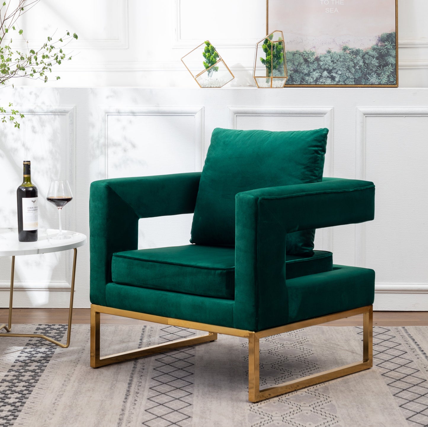 Roundhill Furniture Lenola Contemporary Upholstered Accent Arm Chair